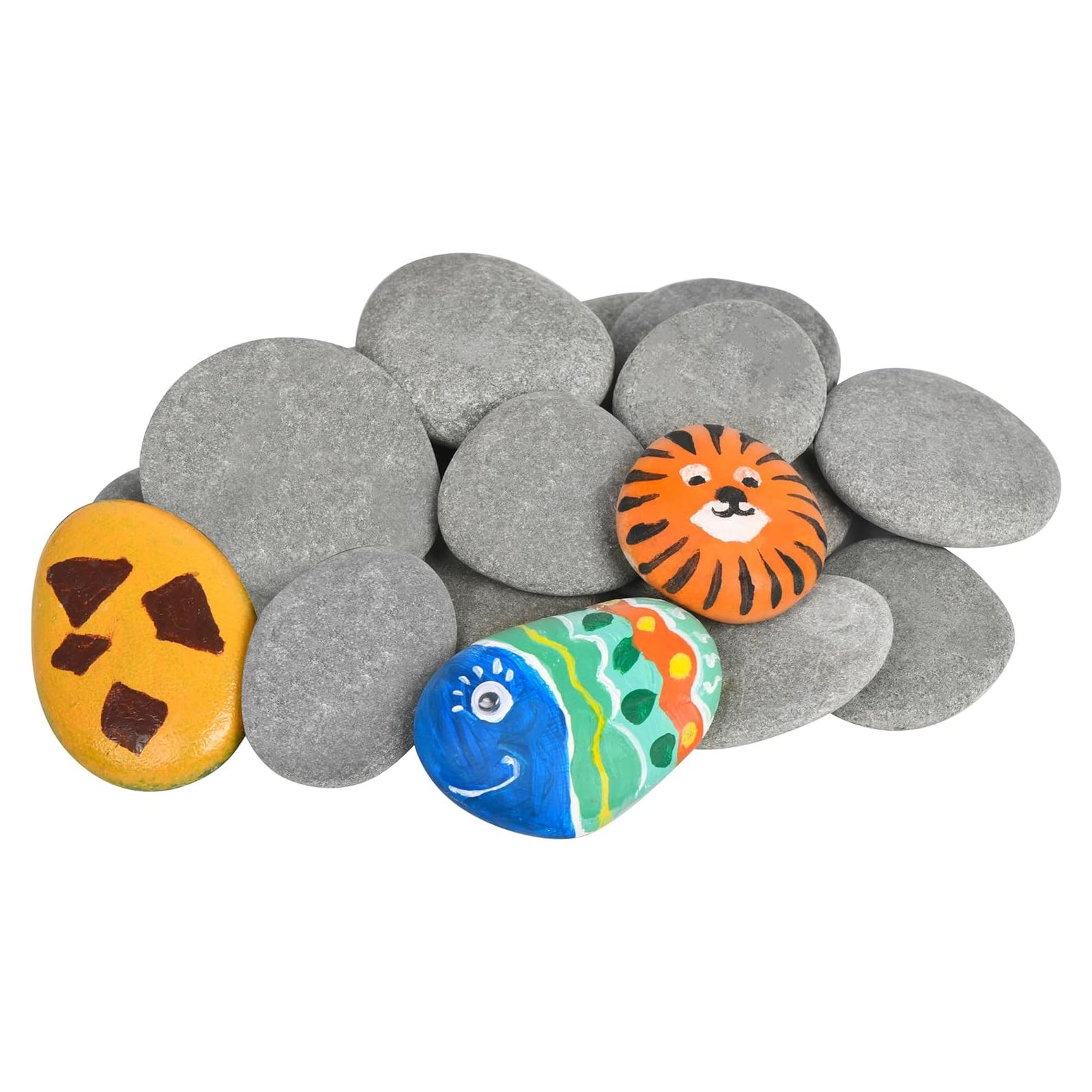 Simetufy 15 Rocas Planas para Pintar 5-8 cm - Manualidades DIY