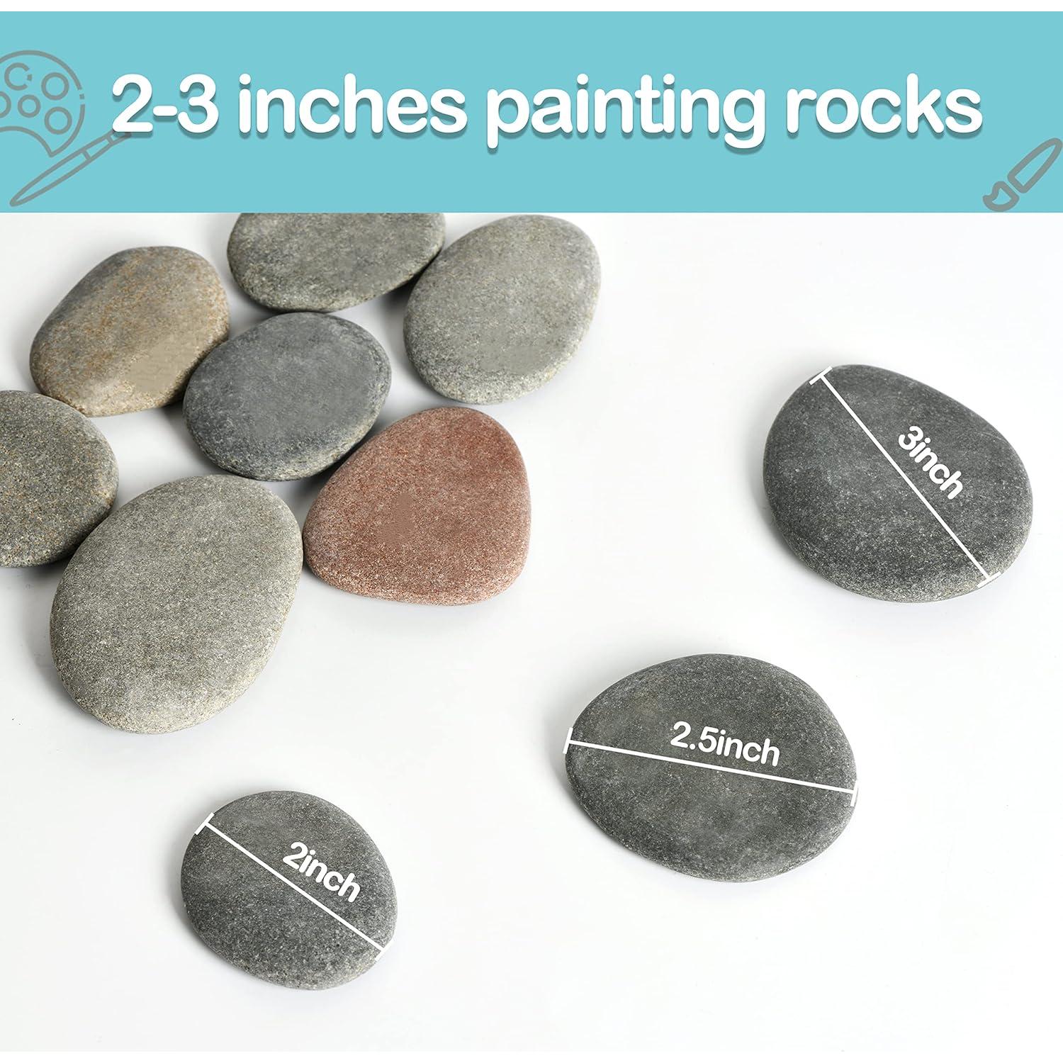 Simetufy 15 Rocas Planas para Pintar 5-8 cm - Manualidades DIY