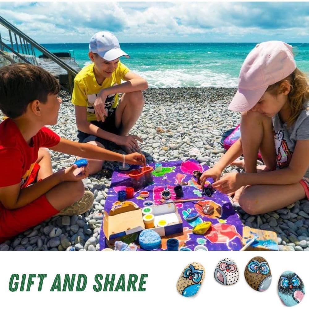 Kit de Pintura de Rocas de Río PGN - 40 Piezas 5-10 cm