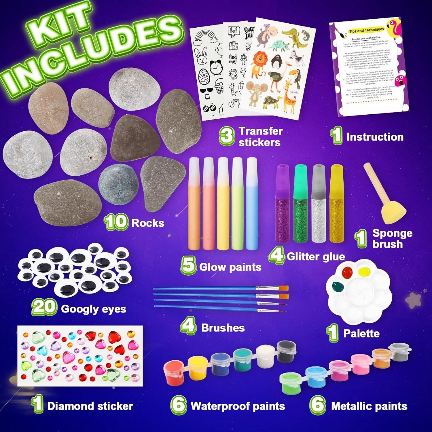 Kit de Pintura de Rocas Toidgy - Brilla en la Oscuridad
