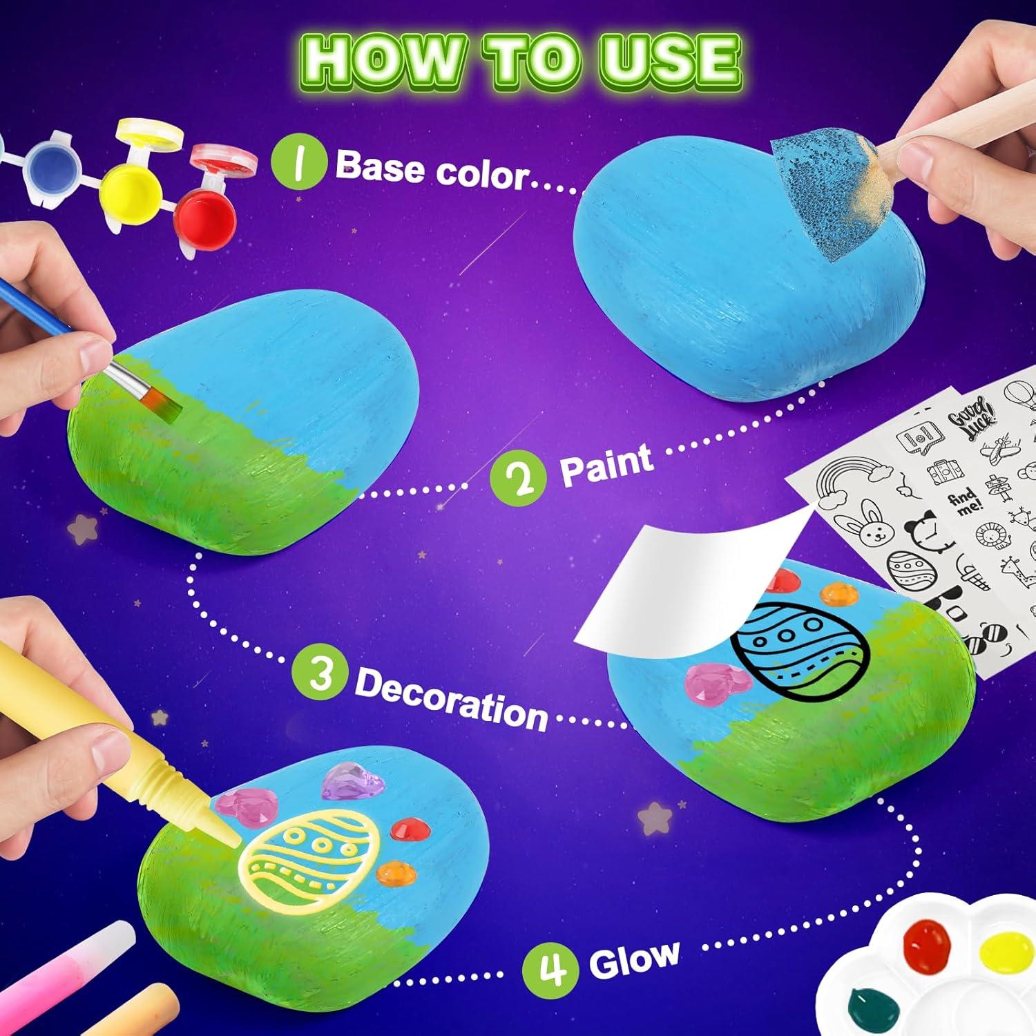 Kit de Pintura de Rocas Toidgy - Brilla en la Oscuridad