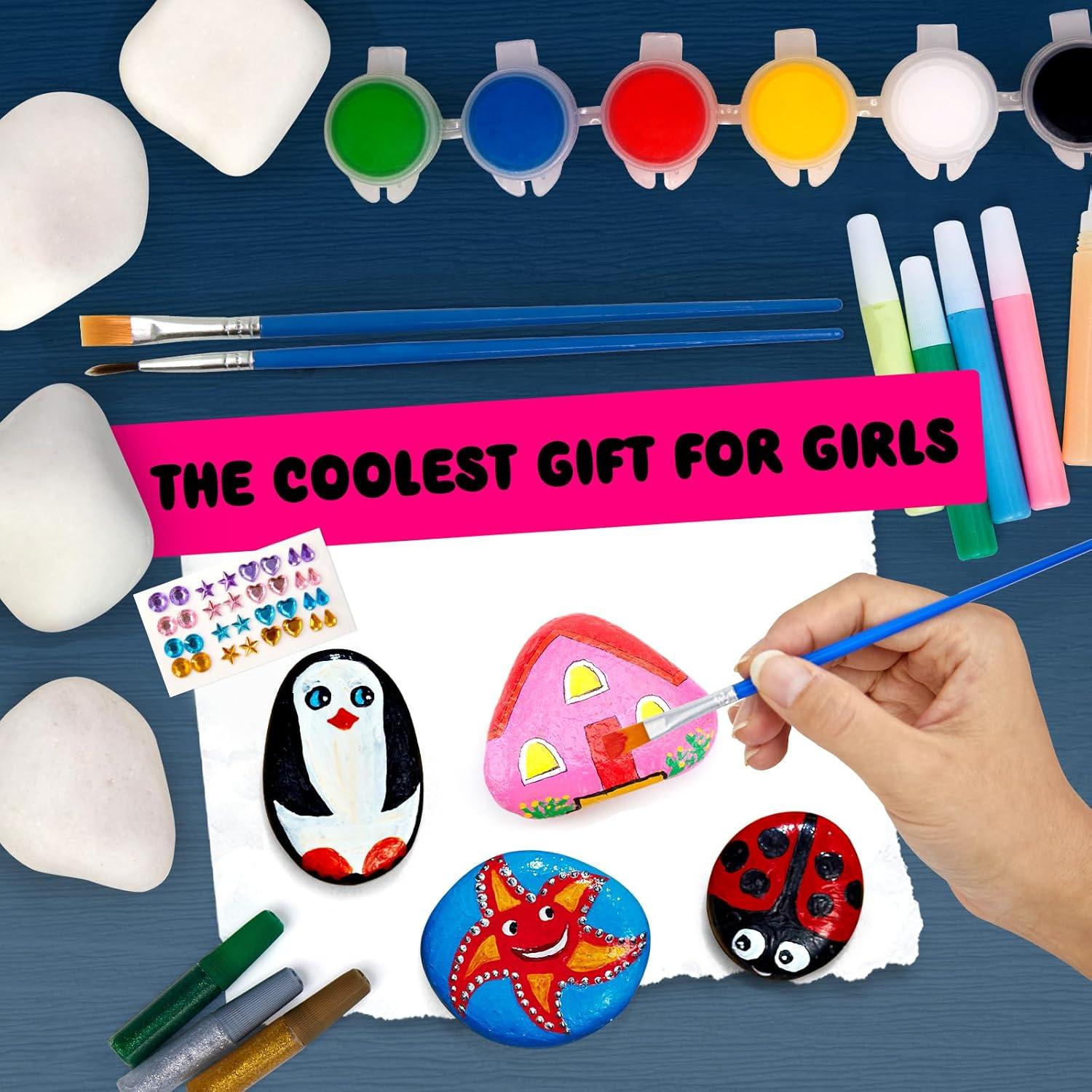 Kit de Pintura de Rocas JoyRapt - 12 Rocas Brillantes y Acrílicas