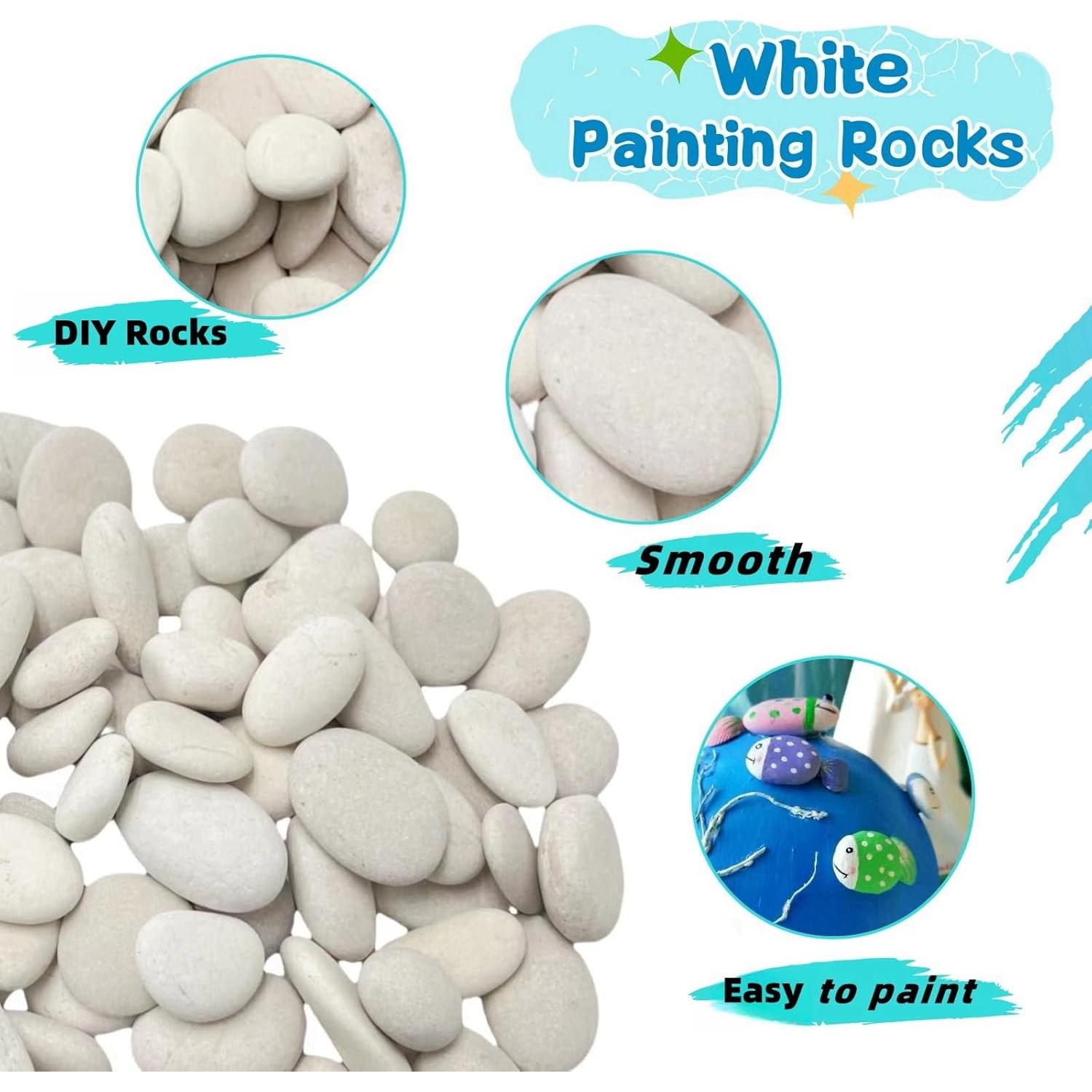 Piedras de Pintura Blancas 2LB CYLHCM 1-1.5" para Manualidades