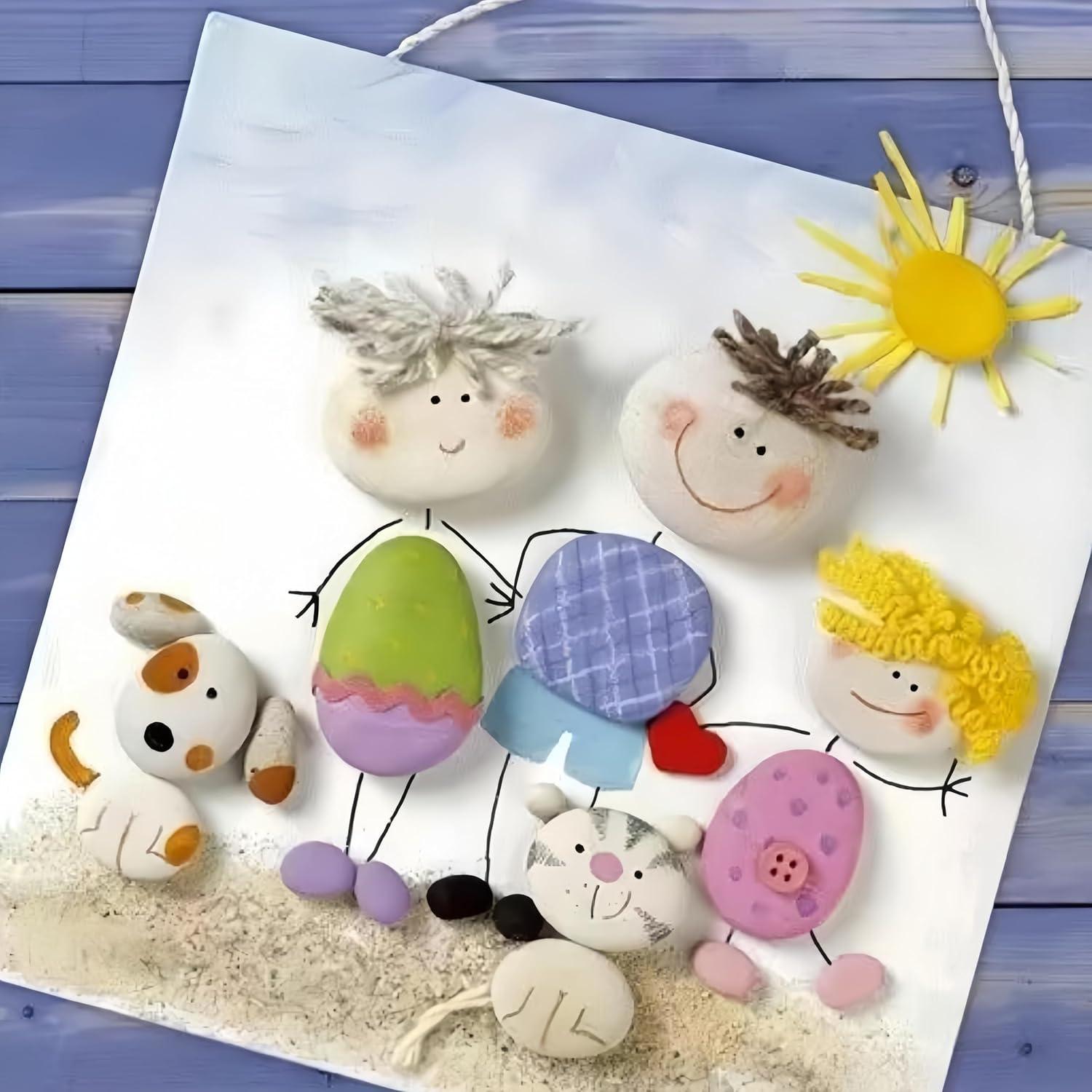 Piedras de Pintura Blancas 2LB CYLHCM 1-1.5" para Manualidades