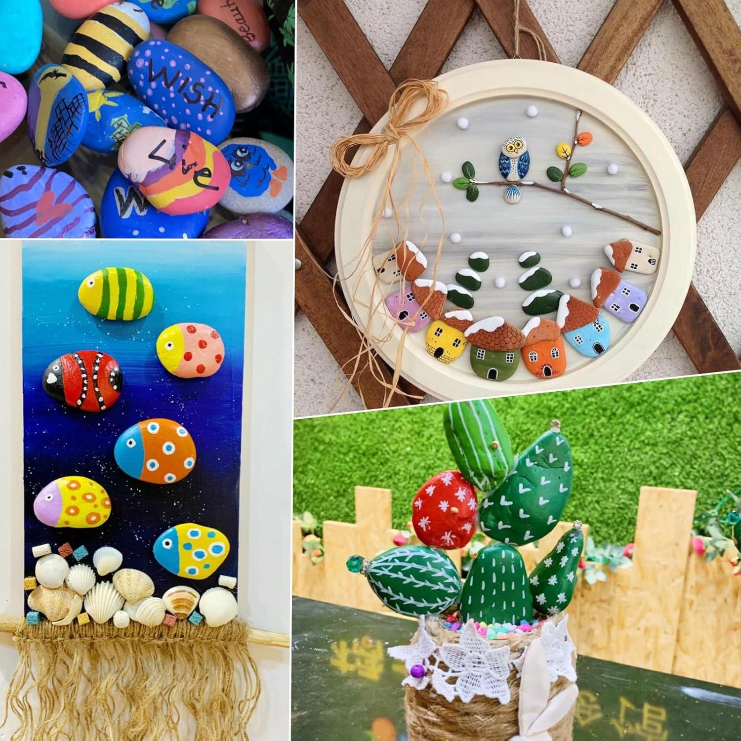 Piedras de Pintura Blancas 2LB CYLHCM 1-1.5" para Manualidades