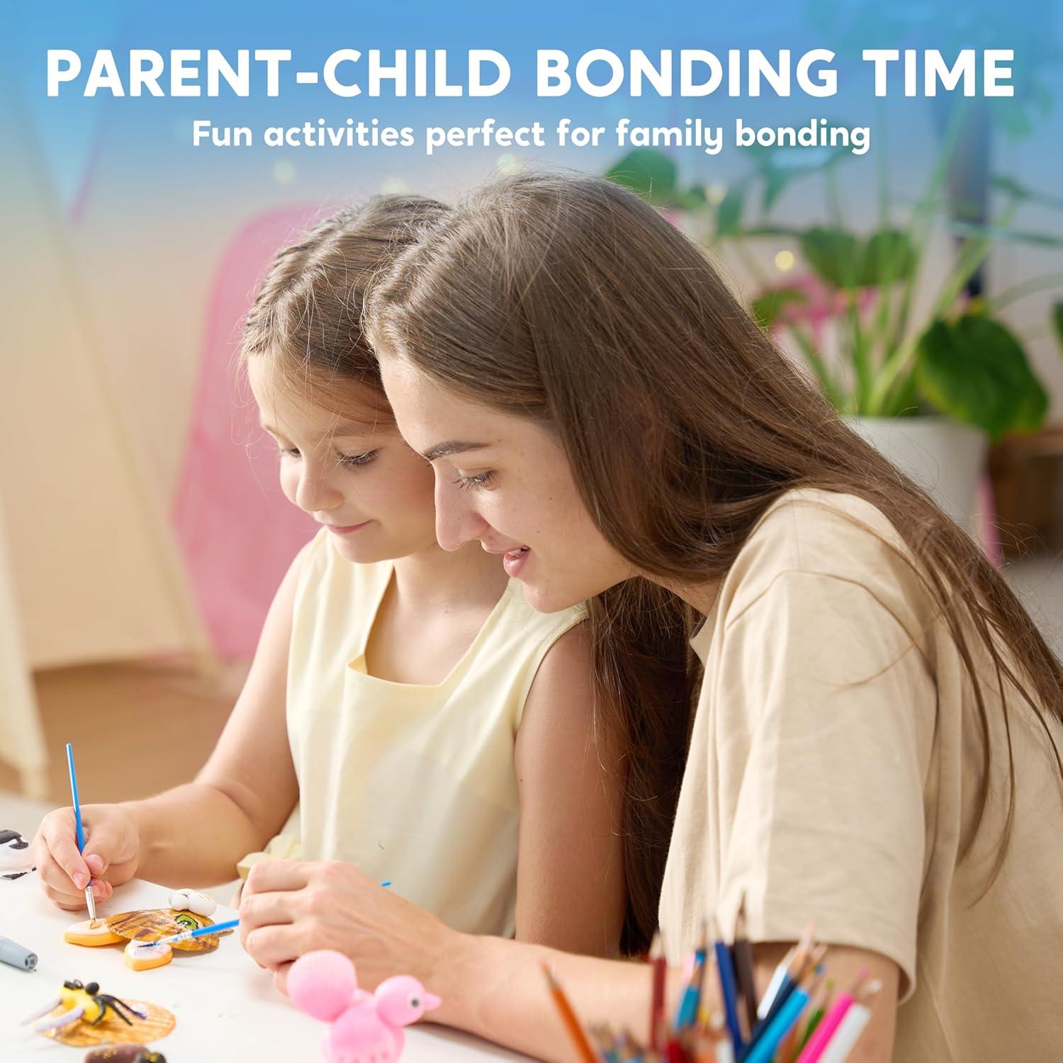 Kit de Pintura de Conchas Marinas Klever Kits - Brilla en la Oscuridad - 12 Piezas para Niños de 6 a 12 Años