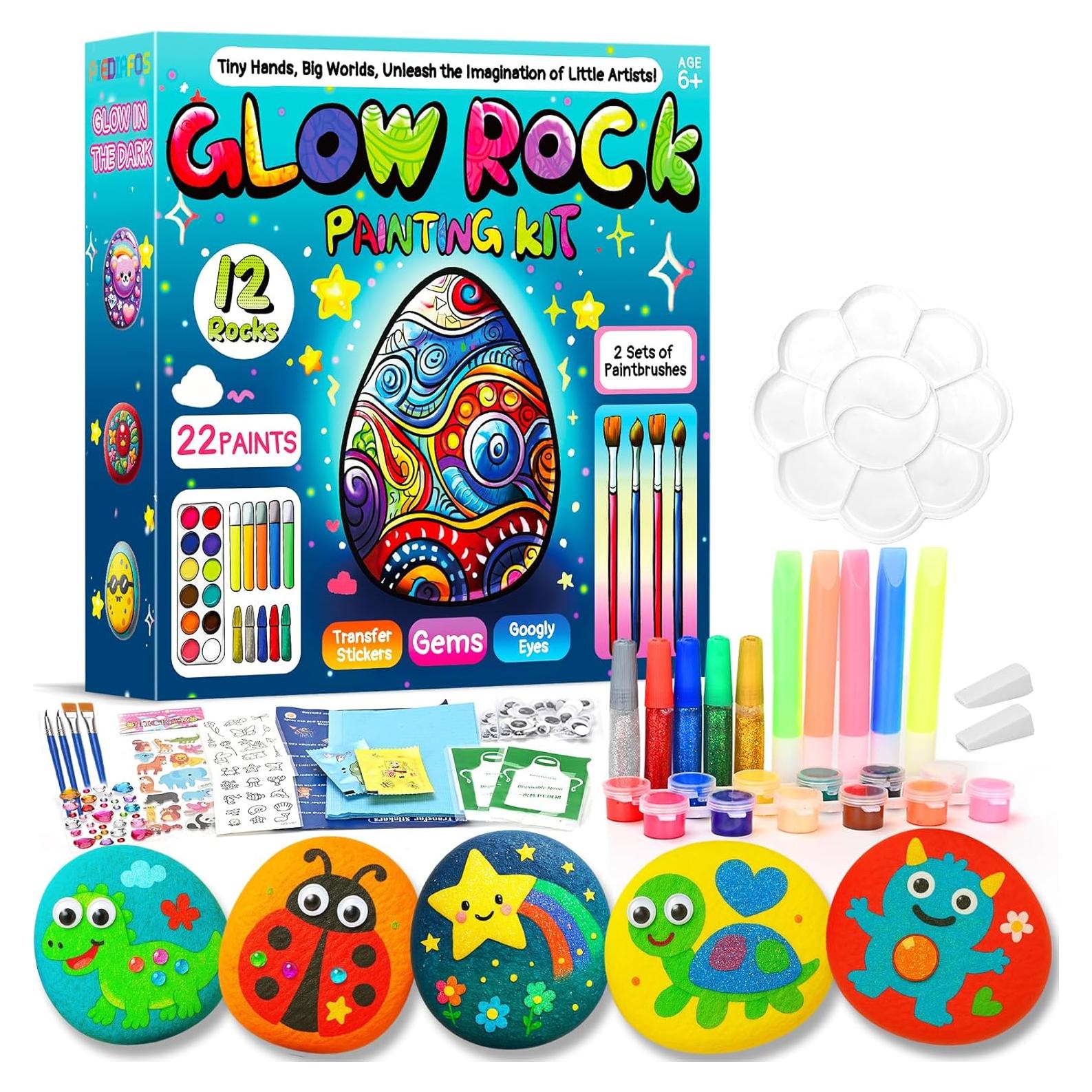 Kit de Pintura de Rocas PieDiaFos para Niños 6-12 Años