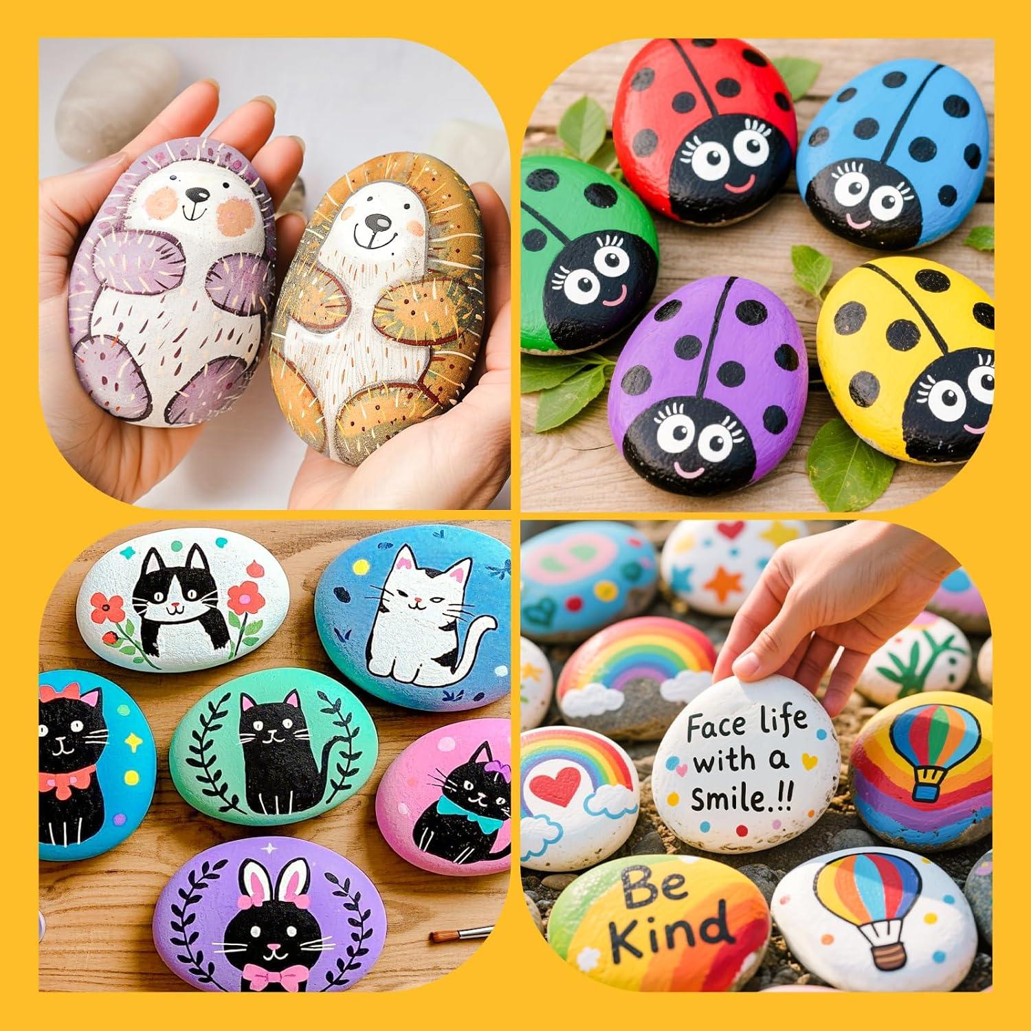 15 Rocas Grandes para Pintar Simetufy 10-12.7 cm DIY