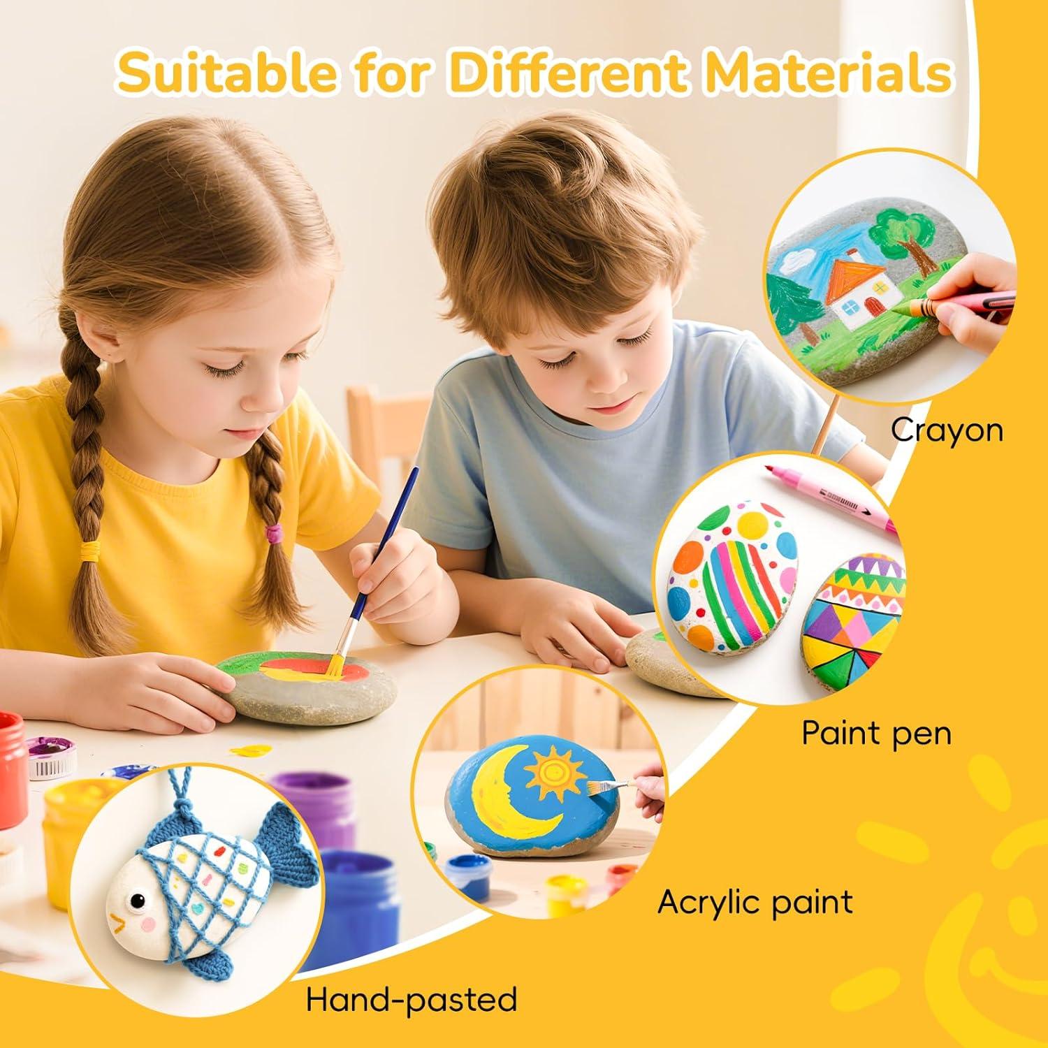 15 Rocas Grandes para Pintar Simetufy 10-12.7 cm DIY