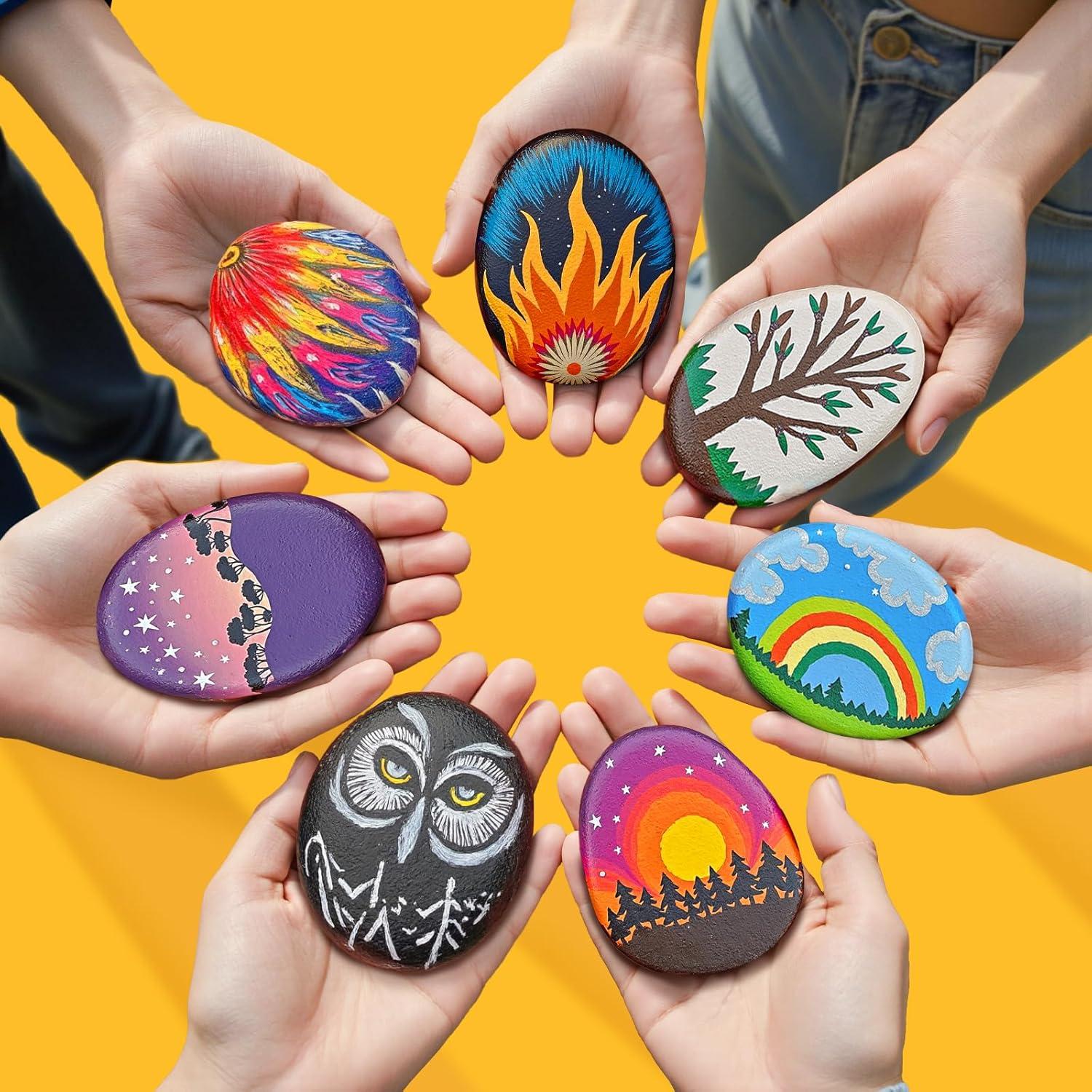 15 Rocas Grandes para Pintar Simetufy 10-12.7 cm DIY