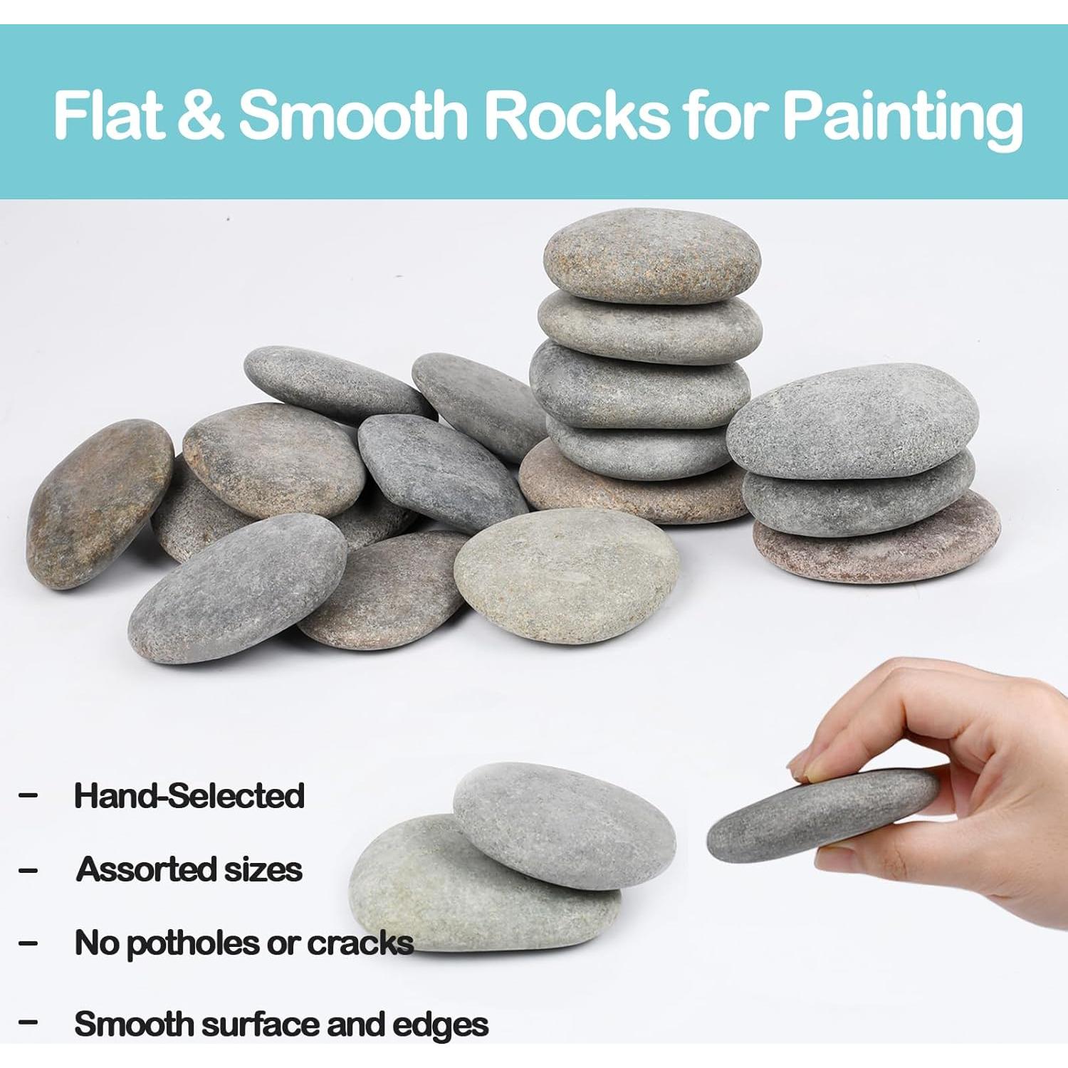 Simetufy 60 Rocas Naturales para Pintar 5-8 cm DIY Manualidades