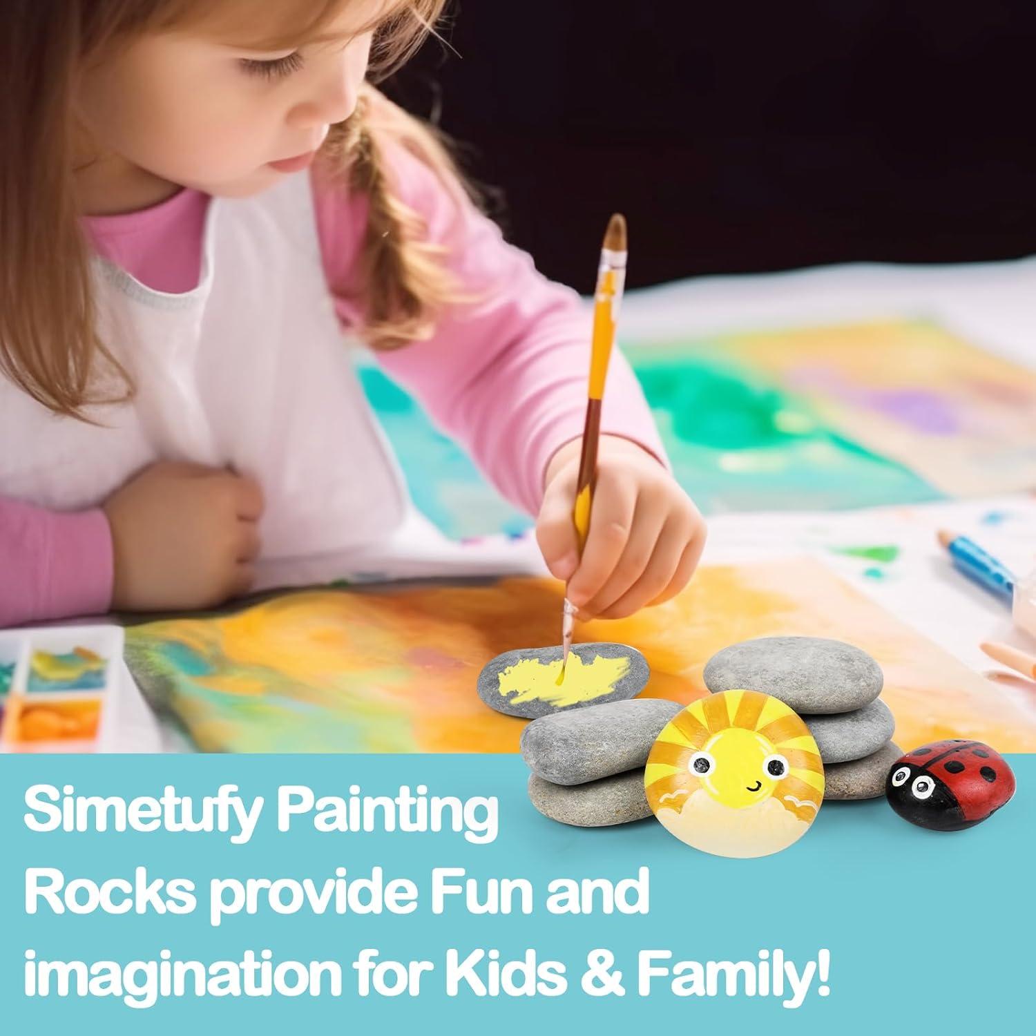 Simetufy 60 Rocas Naturales para Pintar 5-8 cm DIY Manualidades