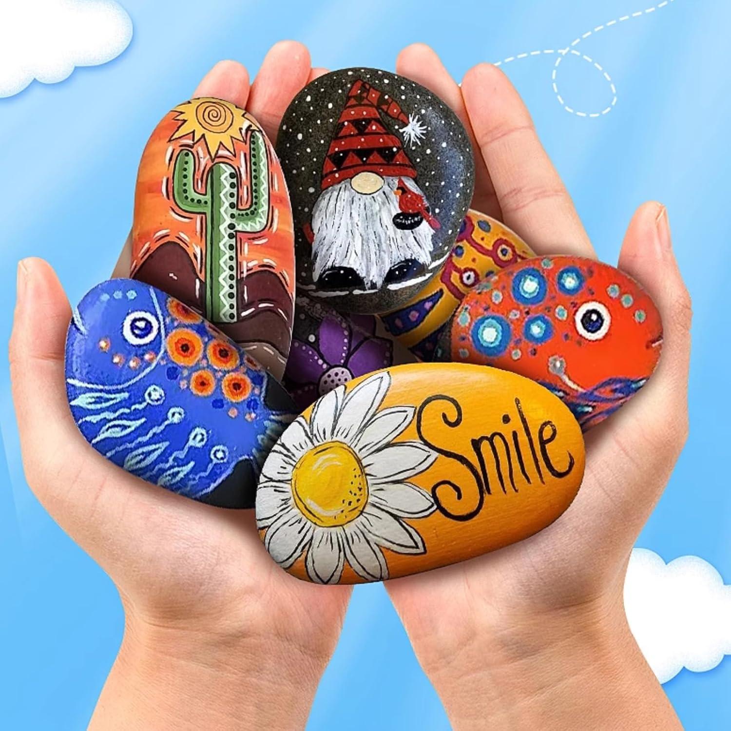 Piedras para Pintar YISZM 10PCS 7.6-10.2 cm Manualidades