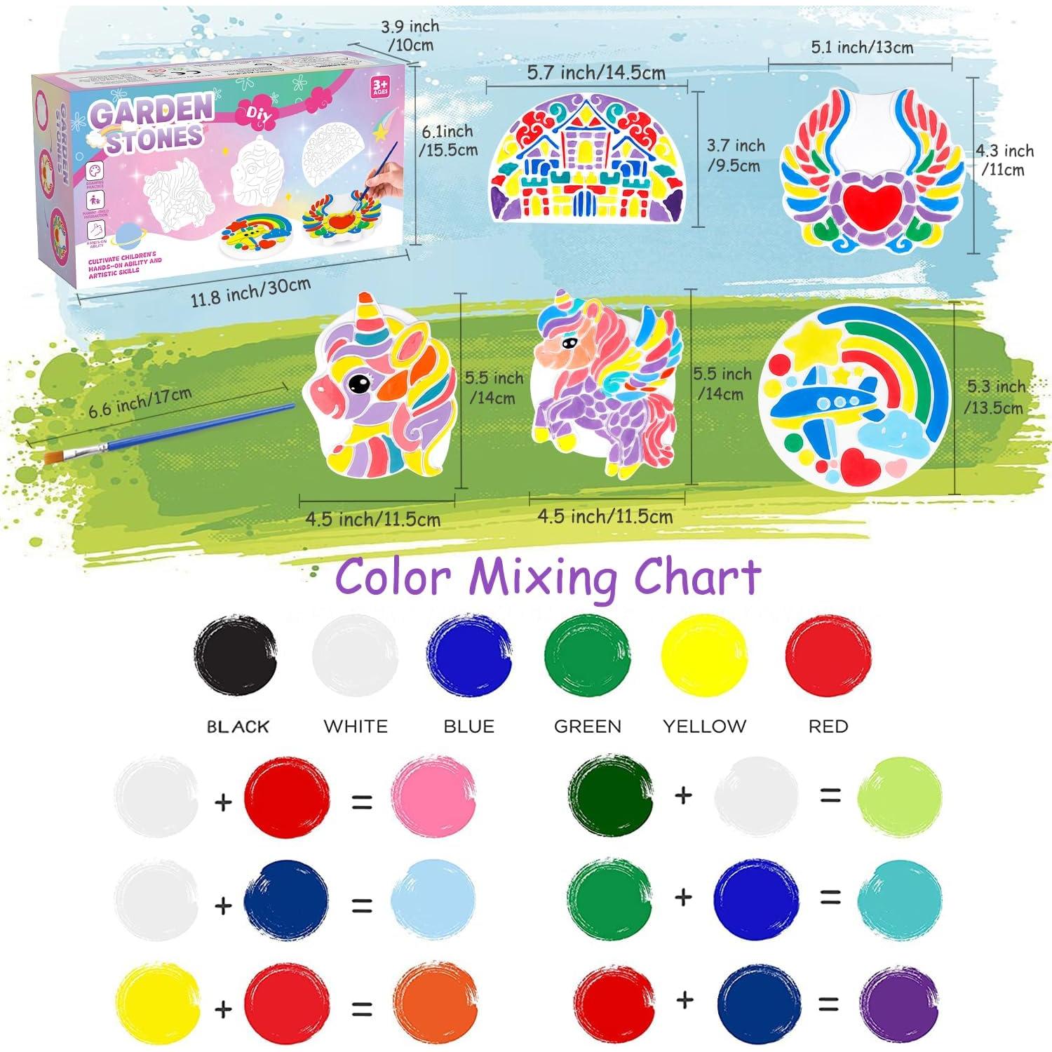 Kit de Pintura de Piedras de Jardín Hewaurorion 5 Piezas