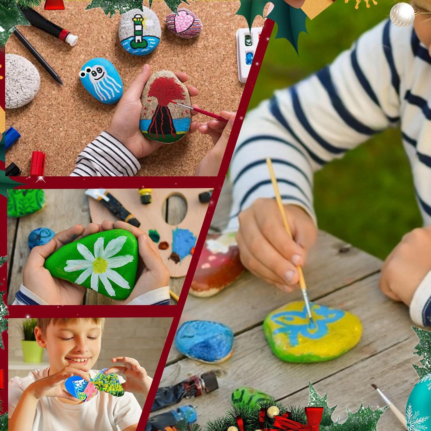 Kit de Pintura de Rocas Hiawbon - 12 Piezas, Brillan en la Oscuridad