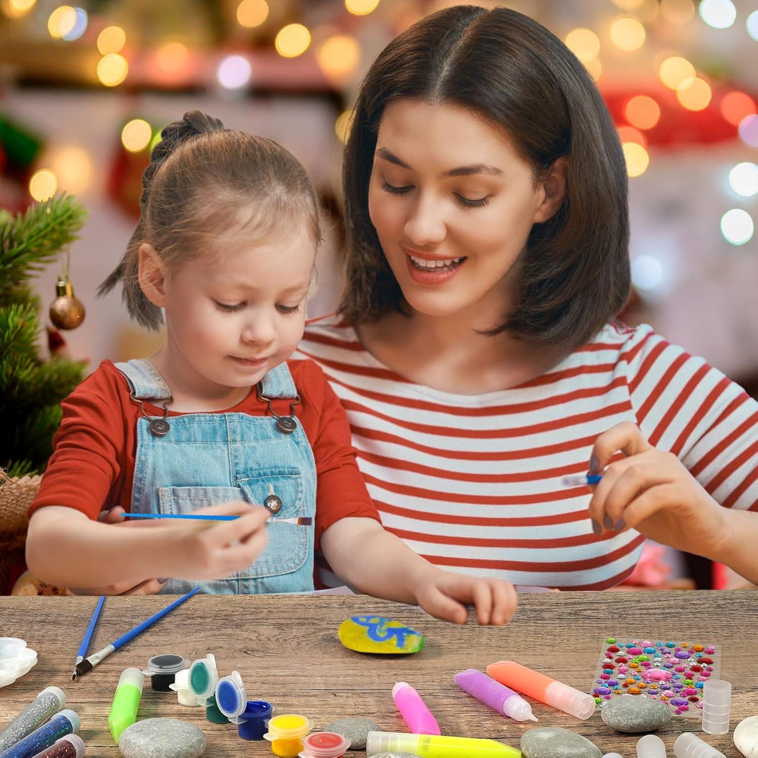 Kit de Pintura de Rocas Hiawbon - 12 Piezas, Brillan en la Oscuridad