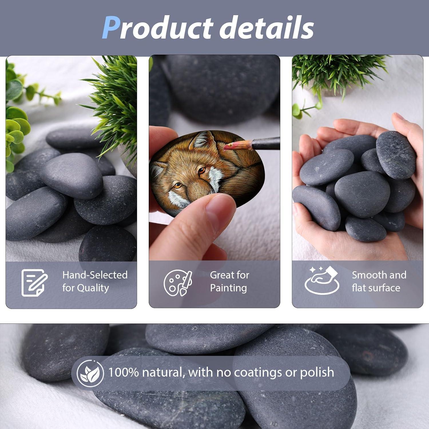 Kit de Rocas de Río para Pintar FuturePlusX 20 Piezas 5-7.6 cm