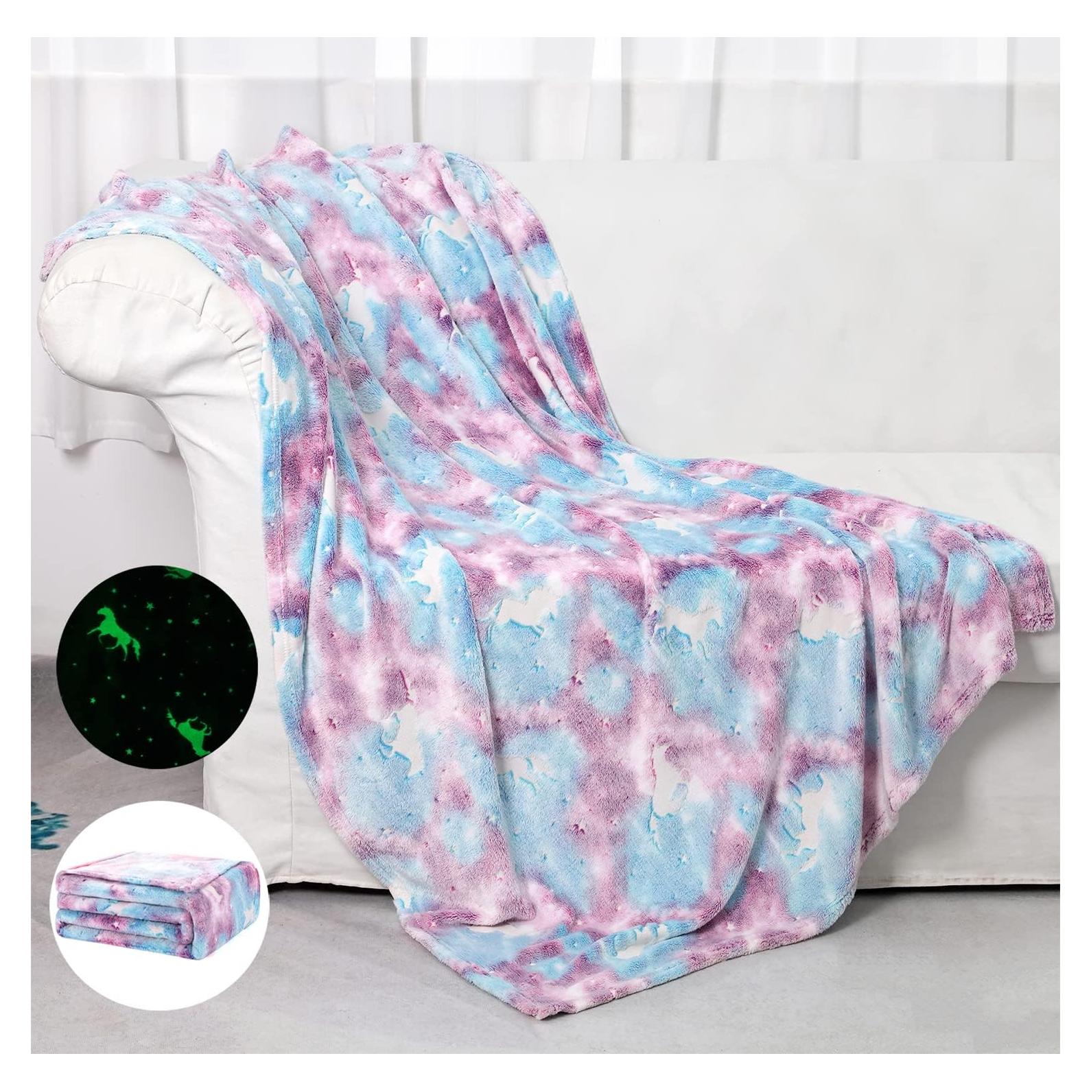 Manta Unicornio Brillante SALIMAH 152x127 cm Suave