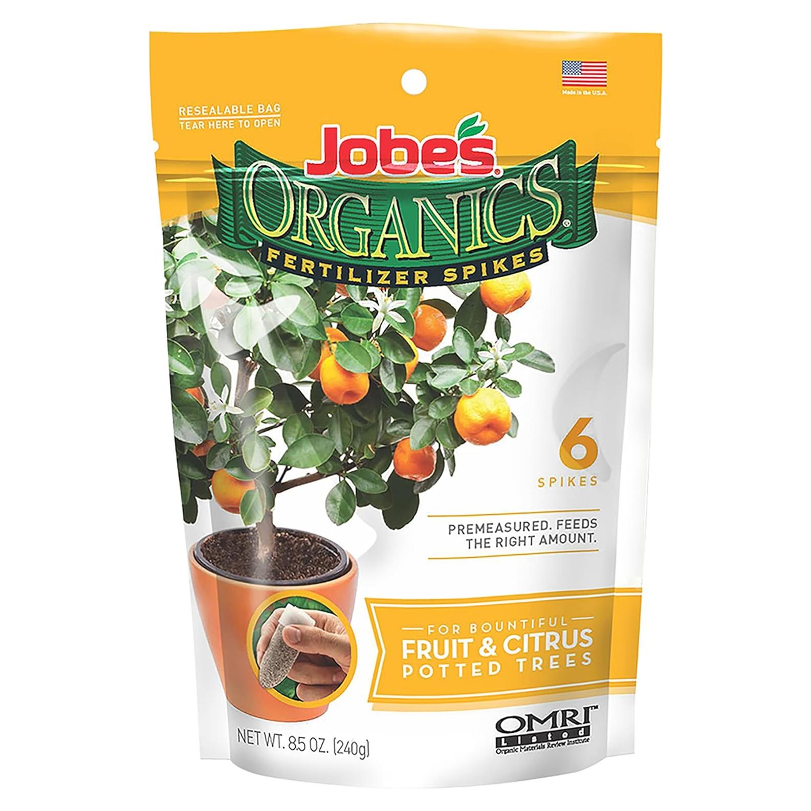 Picos de Fertilizante Orgánico Jobe's para Frutas y Cítricos - 6 Unidades