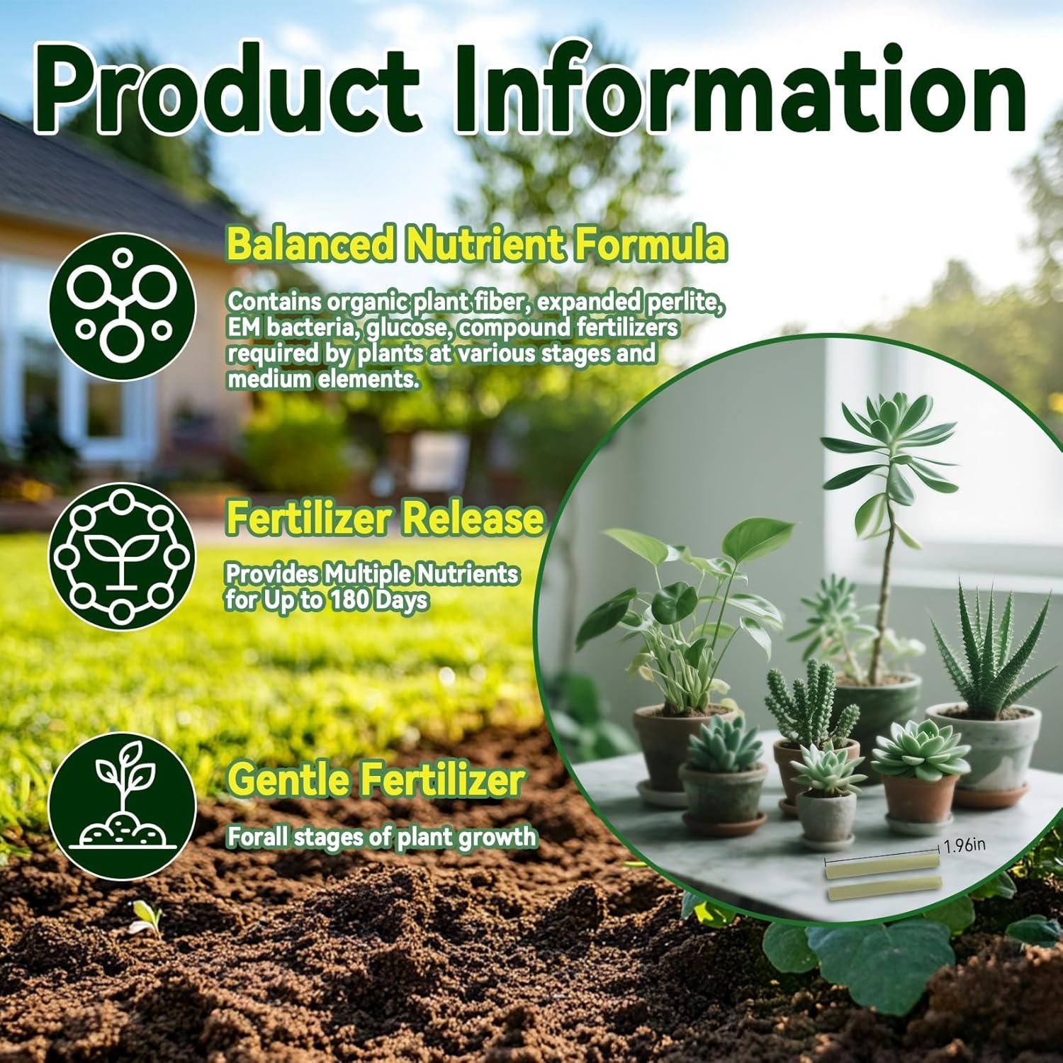 90 Piezas Espigas de Fertilizante Orgánico RAINFLOW 180 Días