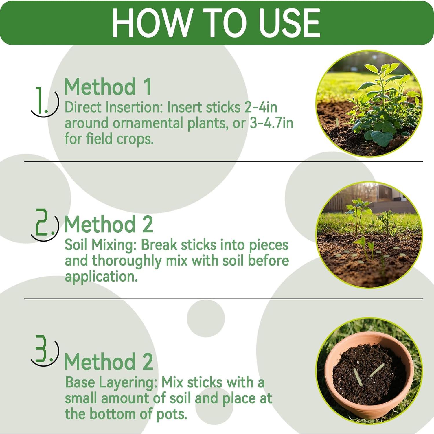 90 Piezas Espigas de Fertilizante Orgánico RAINFLOW 180 Días