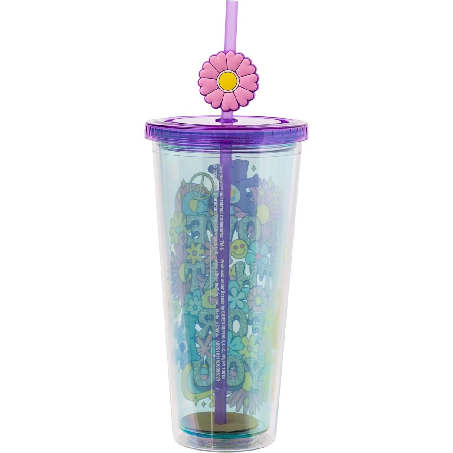 Taza Fría Silver Buffalo Care Bears 710 ml con Popote