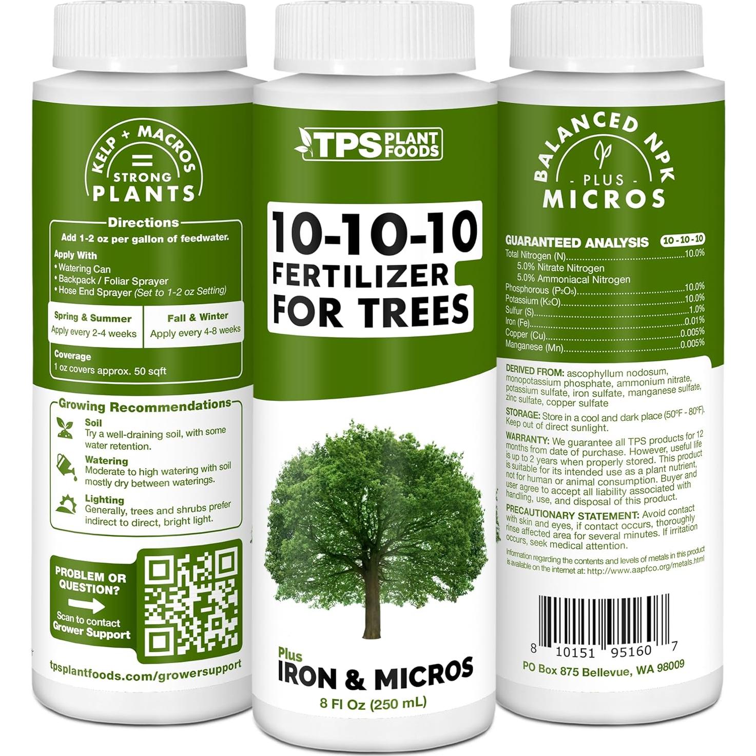 Fertilizante Líquido 10-10-10 TPS Nutrients para Árboles y Arbustos