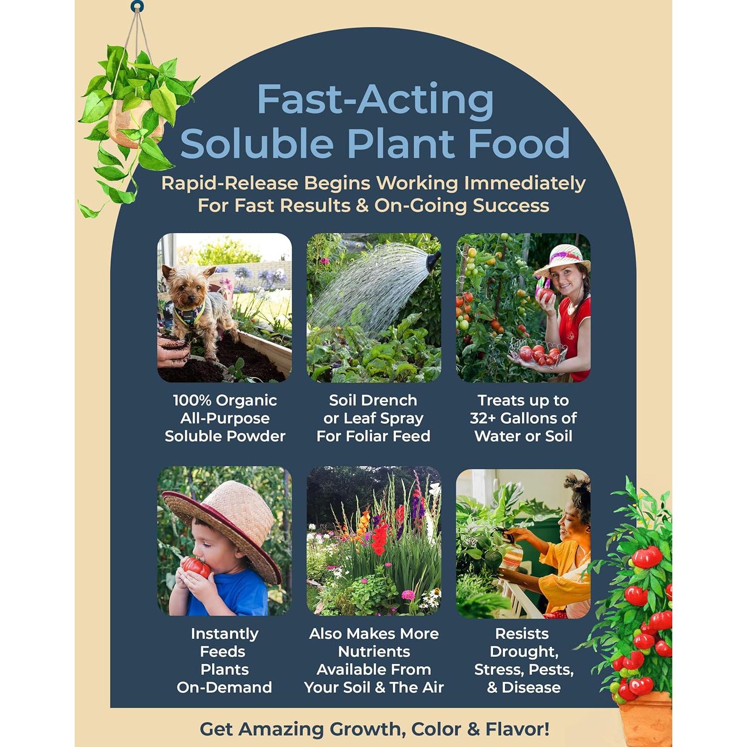 Fertilizante Orgánico Rápido Soluble Magia de Plantas 0.23 kg