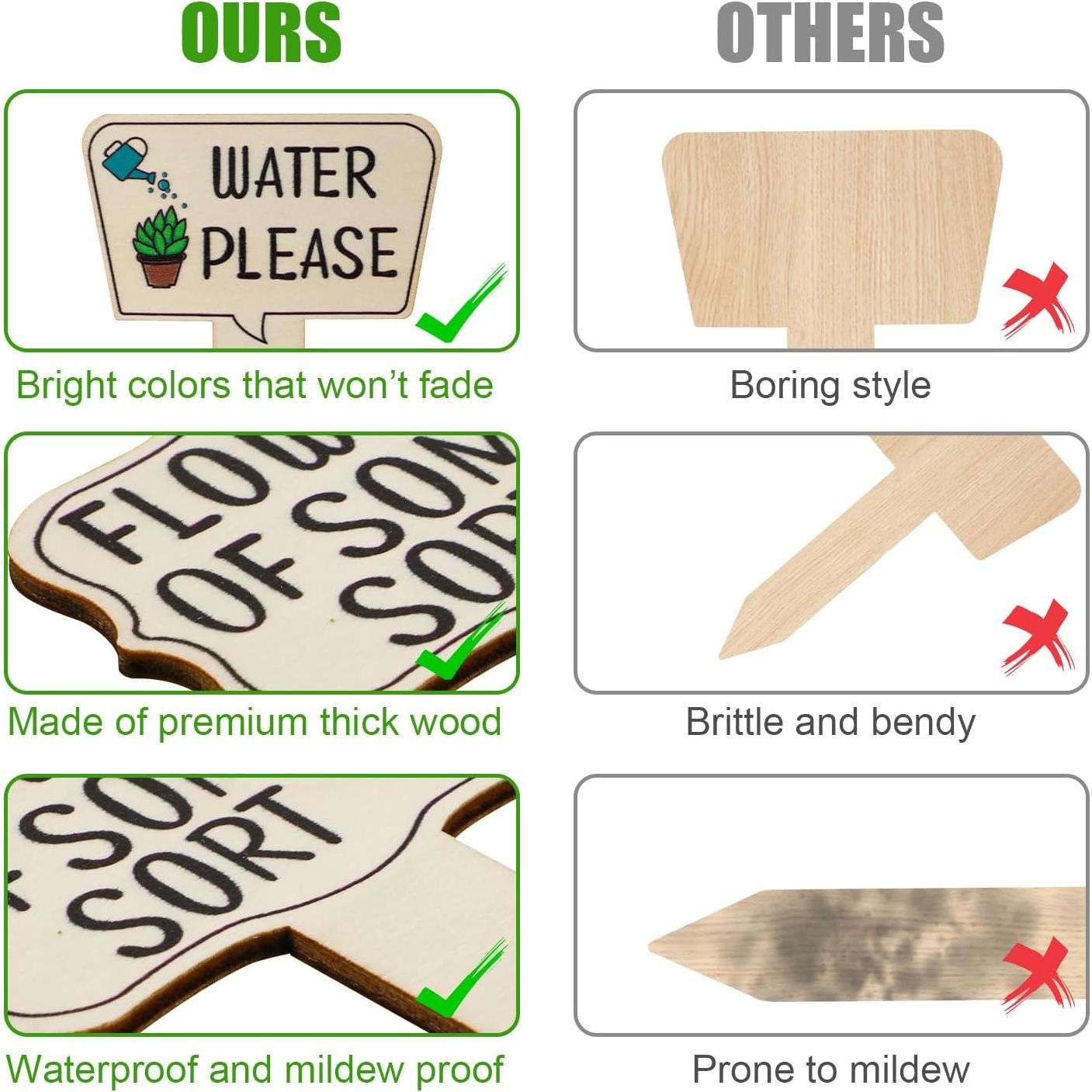 15 Marcadores de Plantas de Madera PEUTIER 11.6x6.2cm