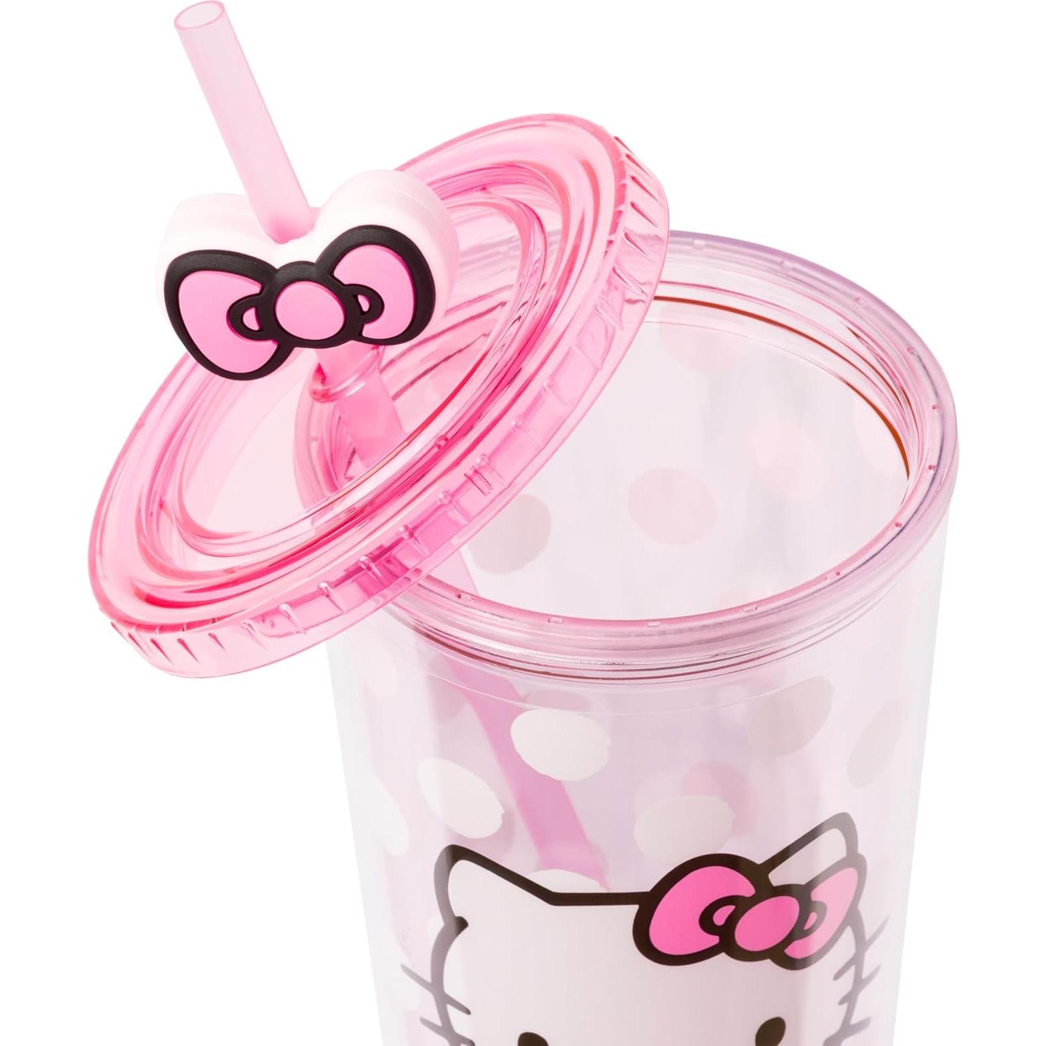 Taza Fría Hello Kitty Silver Buffalo 710 ml con Popote