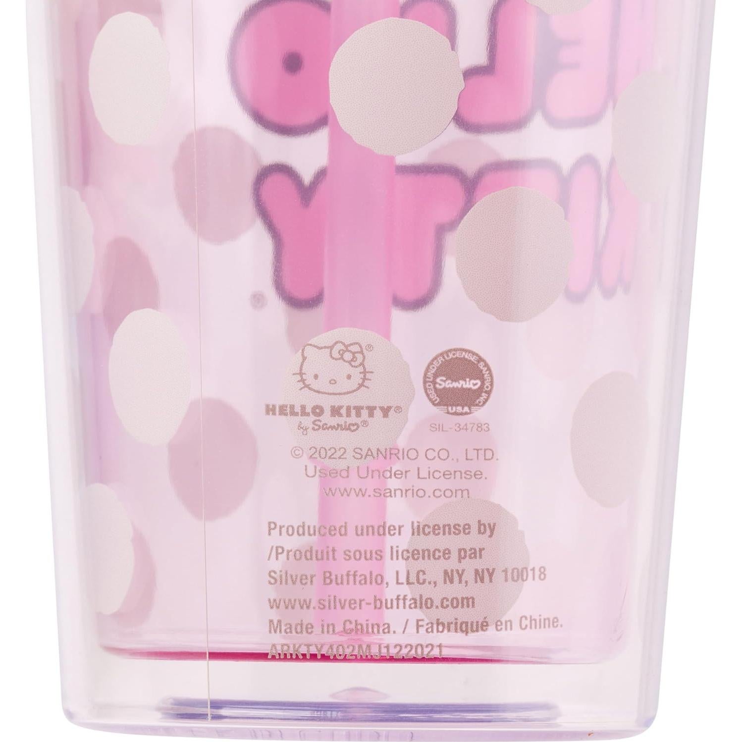 Taza Fría Hello Kitty Silver Buffalo 710 ml con Popote