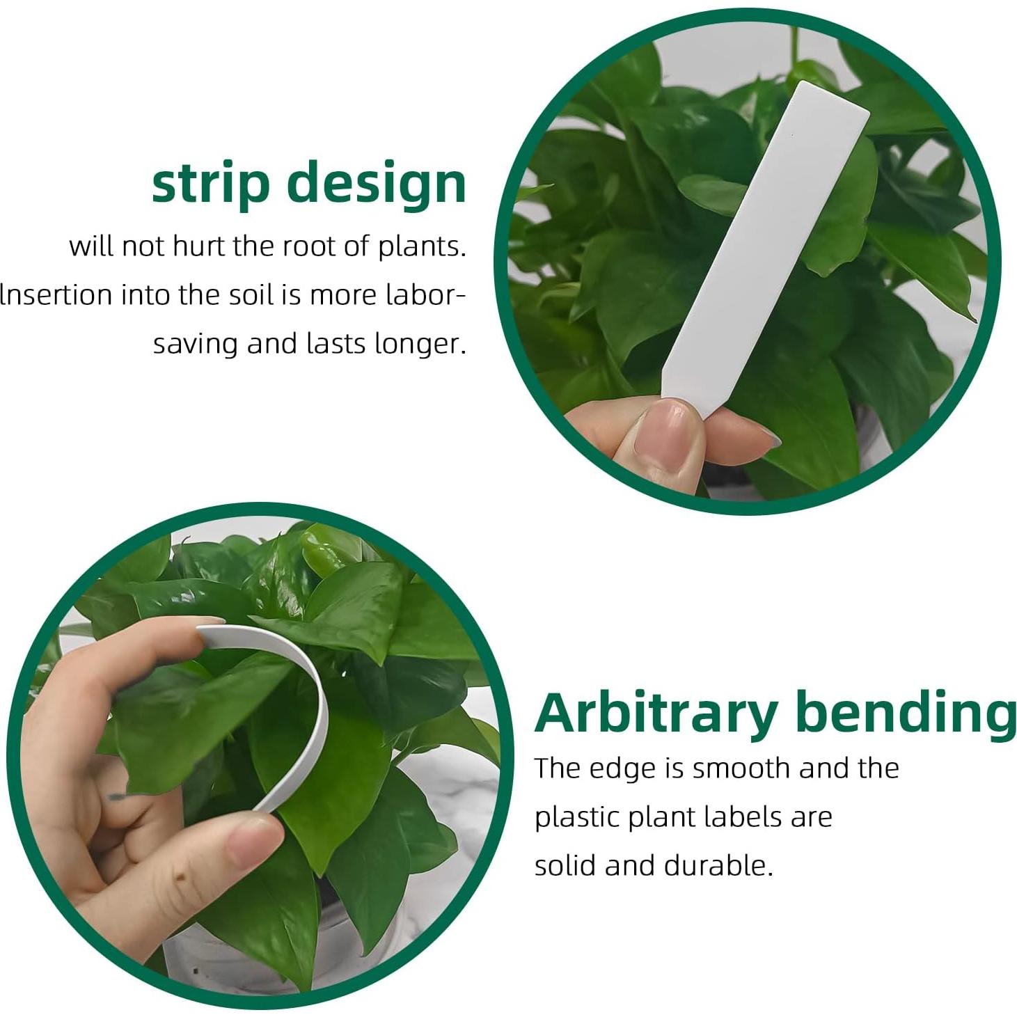 100 Etiquetas de Plantas Blancas AMORNING 10x2cm PVC