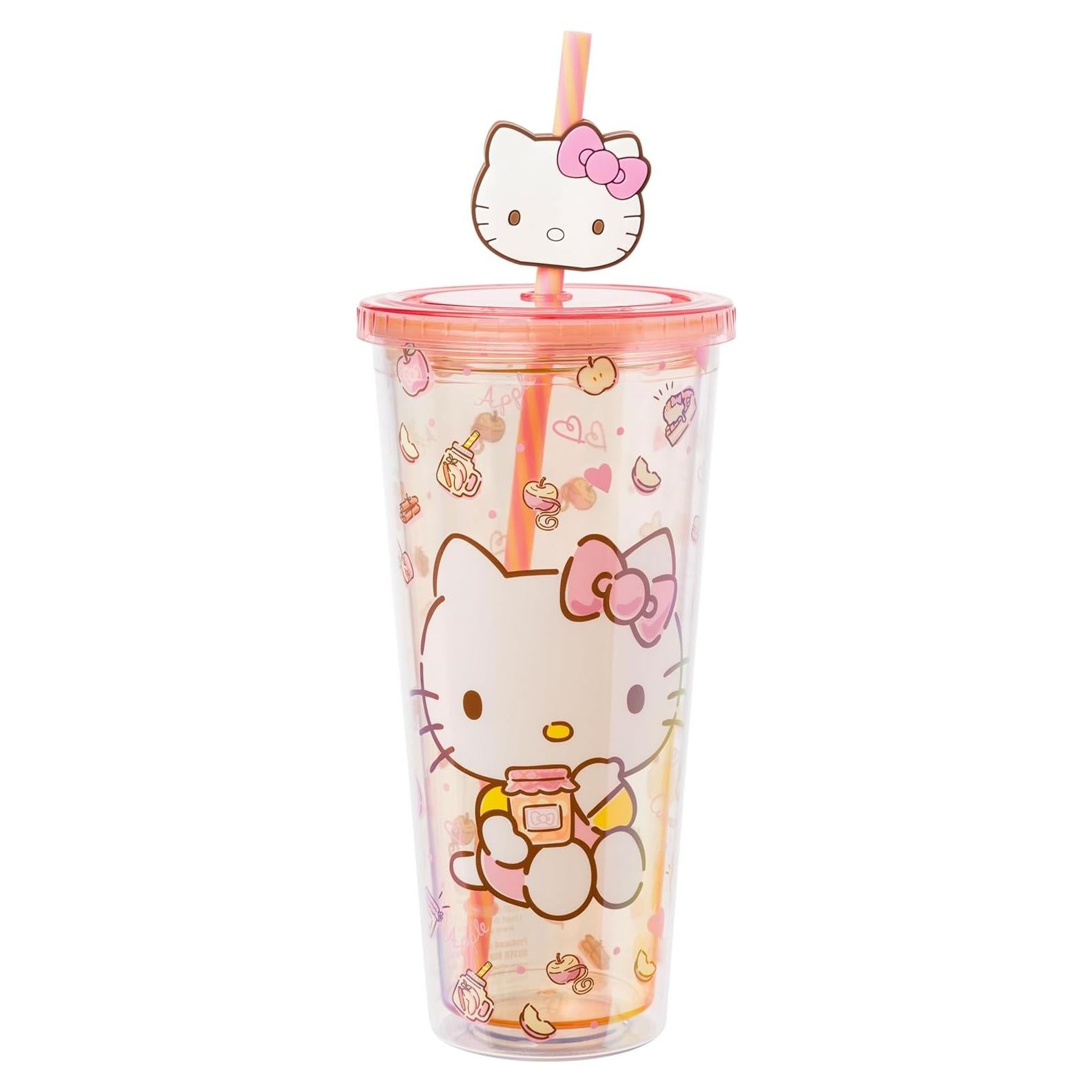 Taza Fría Silver Buffalo Hello Kitty 710 ml con Popote