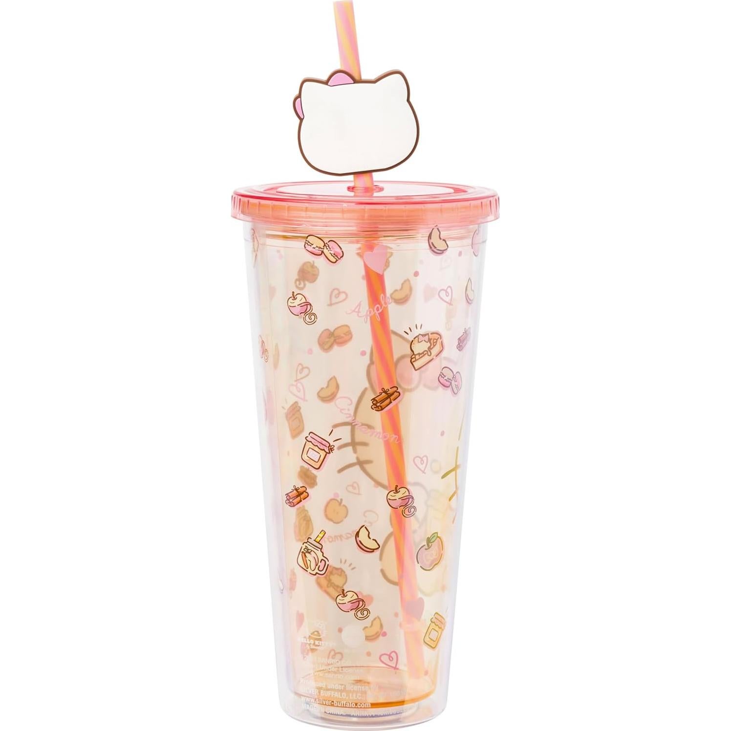 Taza Fría Silver Buffalo Hello Kitty 710 ml con Popote