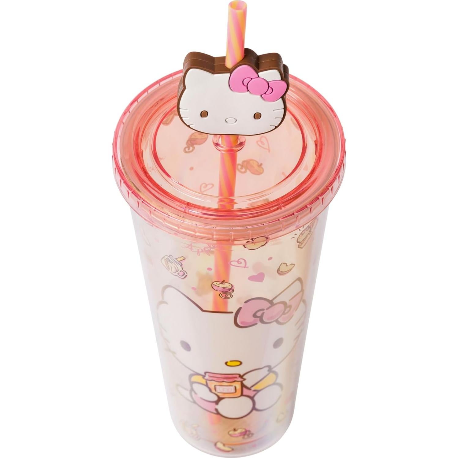 Taza Fría Silver Buffalo Hello Kitty 710 ml con Popote
