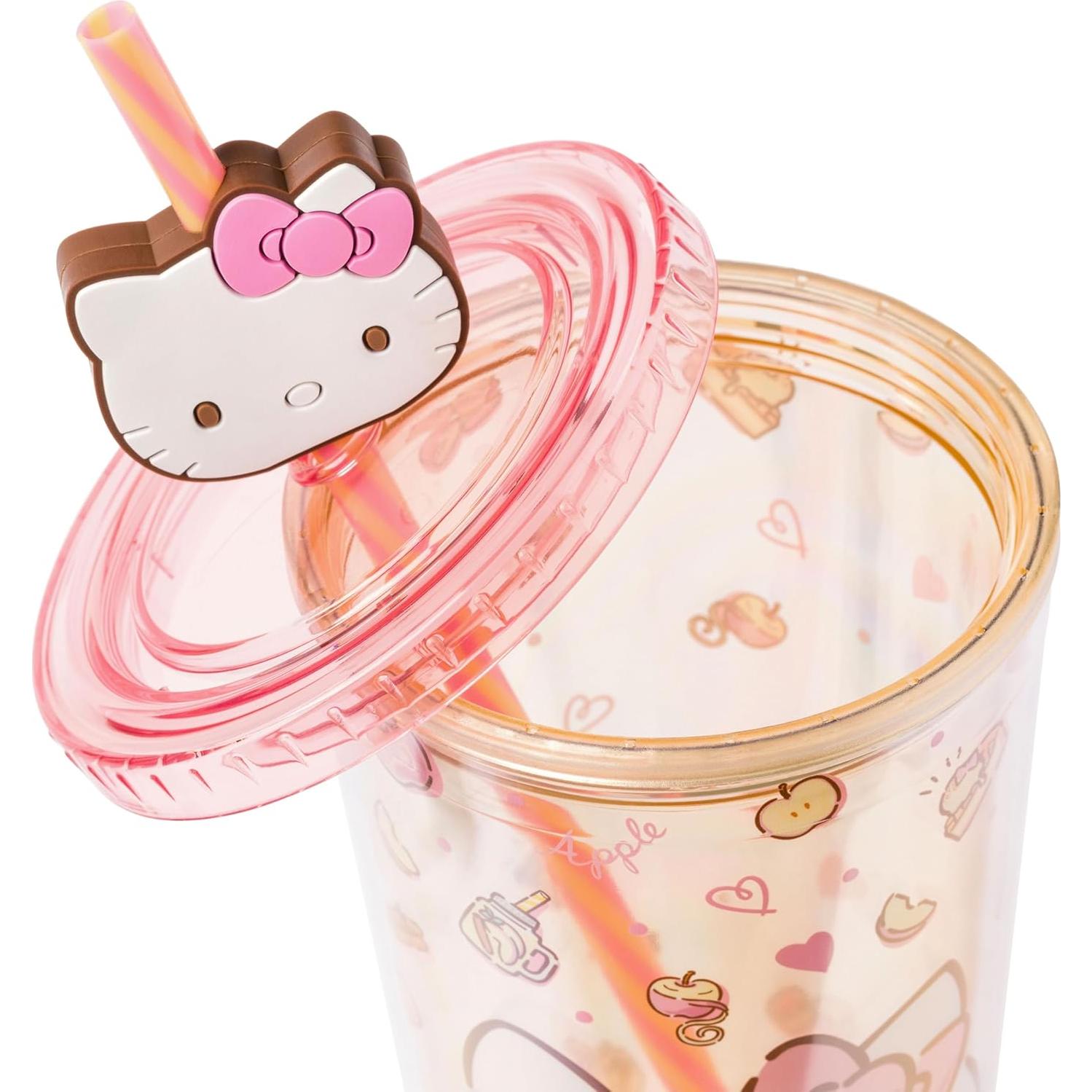 Taza Fría Silver Buffalo Hello Kitty 710 ml con Popote
