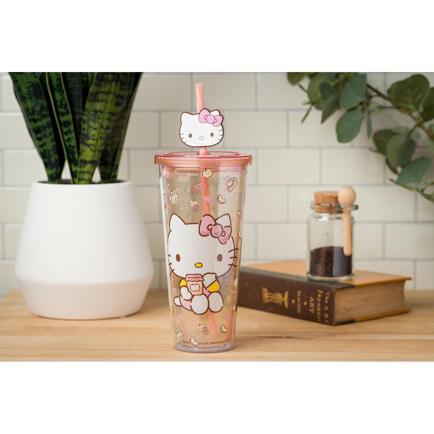 Taza Fría Silver Buffalo Hello Kitty 710 ml con Popote