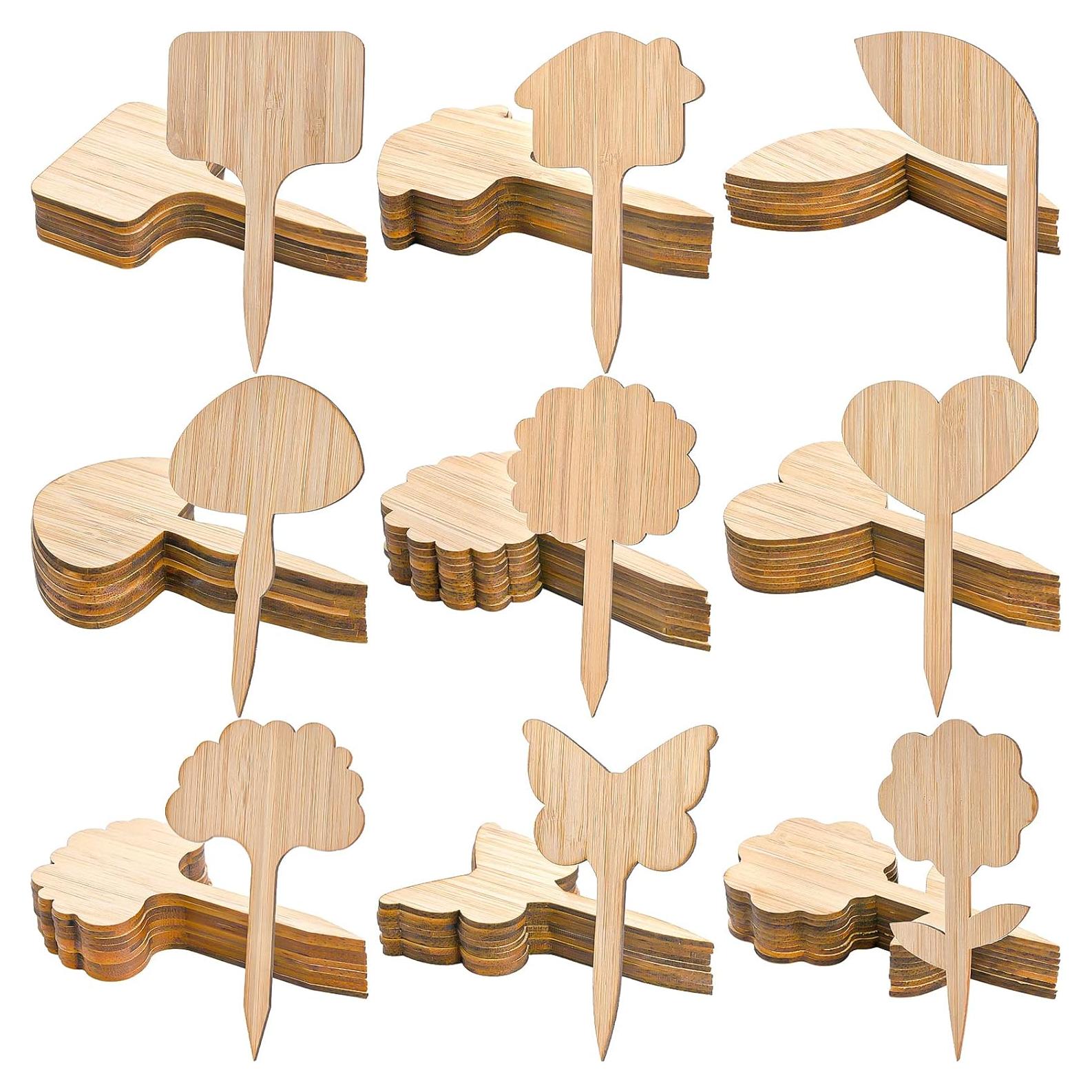 Etiquetas de Plantas de Bambú Elsjoy 90 Piezas 9 Estilos