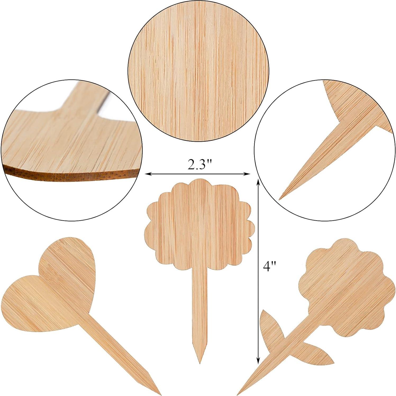 Etiquetas de Plantas de Bambú Elsjoy 90 Piezas 9 Estilos