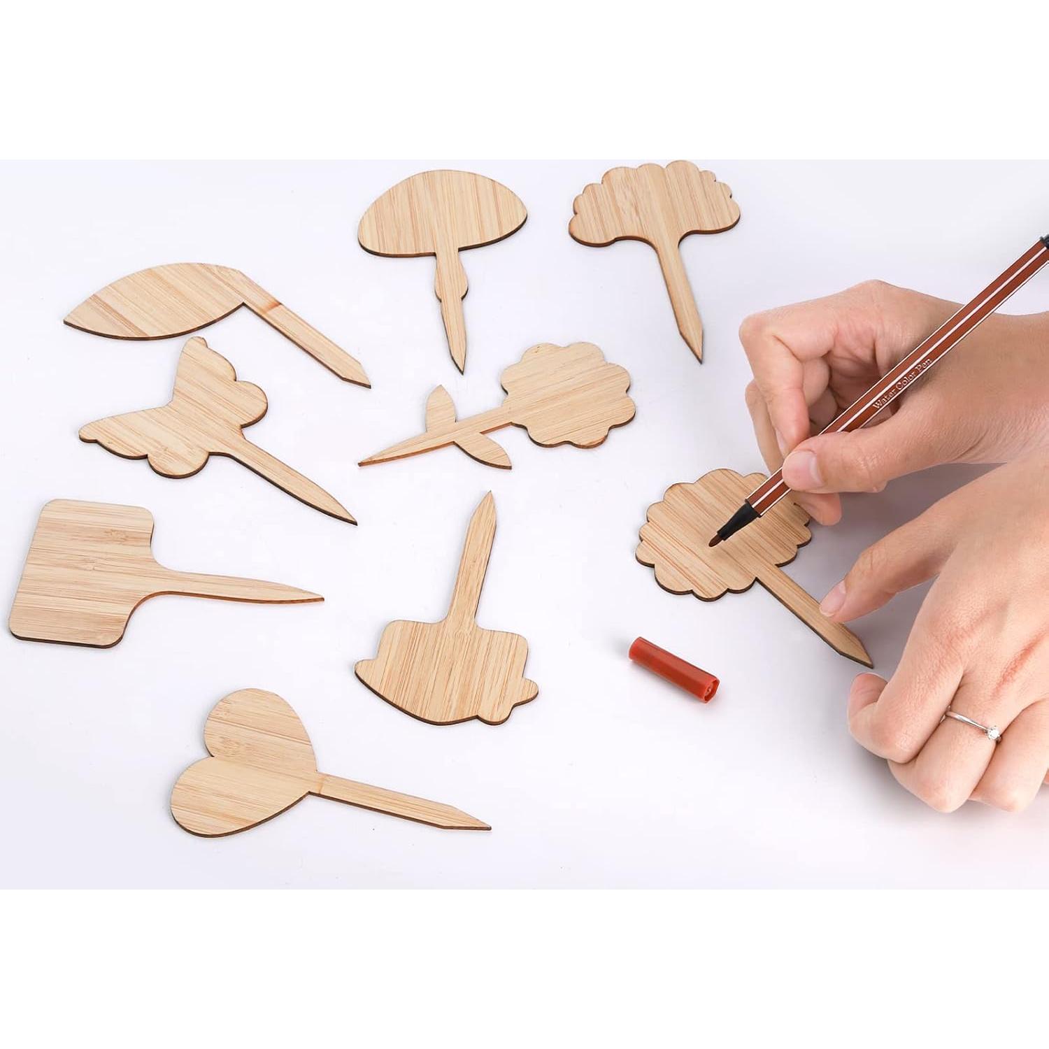 Etiquetas de Plantas de Bambú Elsjoy 90 Piezas 9 Estilos