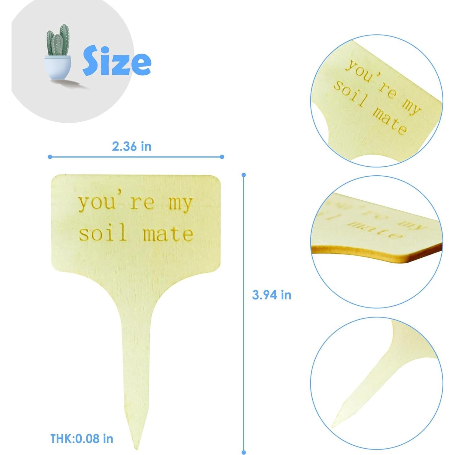 Paquete de 12 Etiquetas de Madera para Plantas YiLiiod