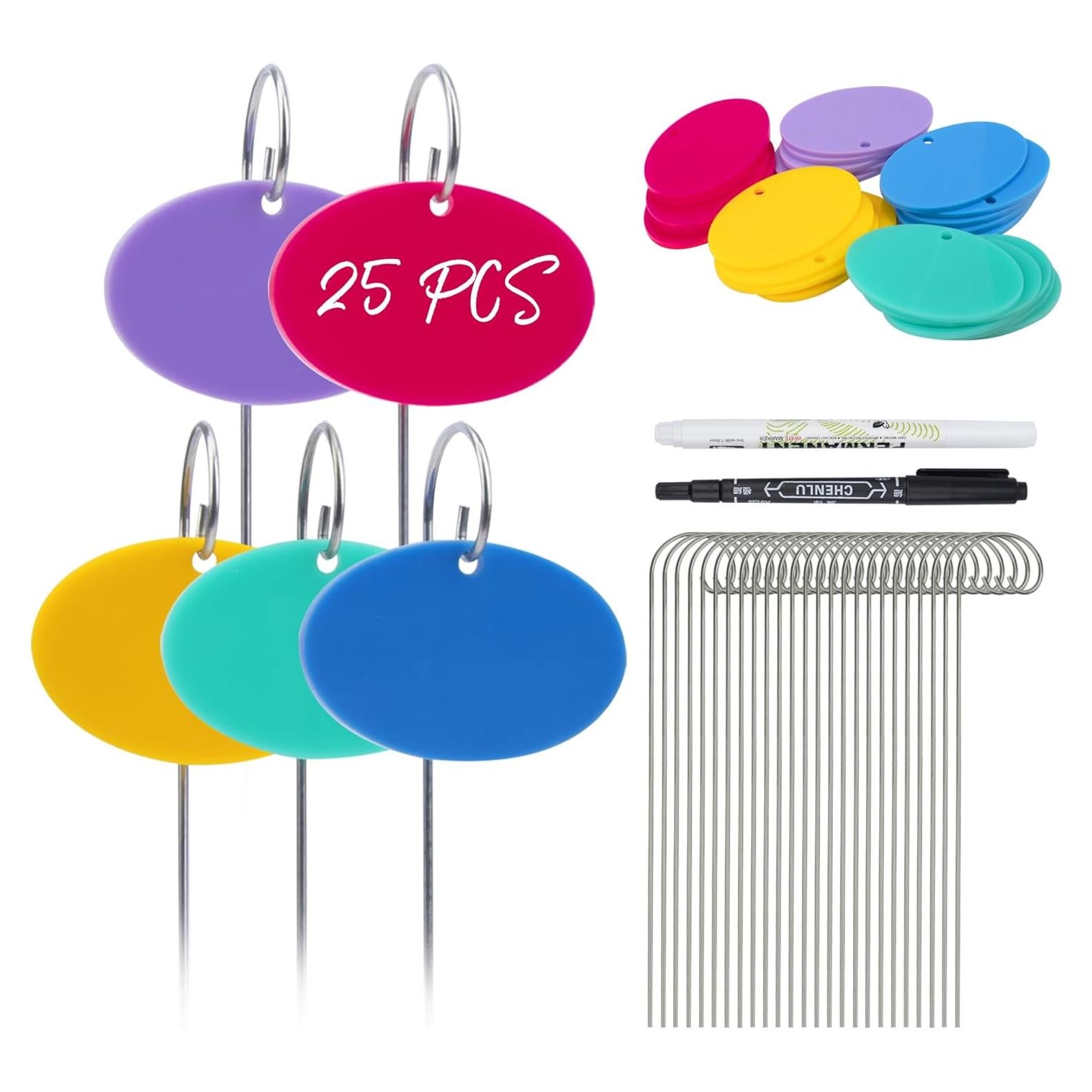 Etiquetas para Plantas Temlum 25 Pcs Multicolor Jardín