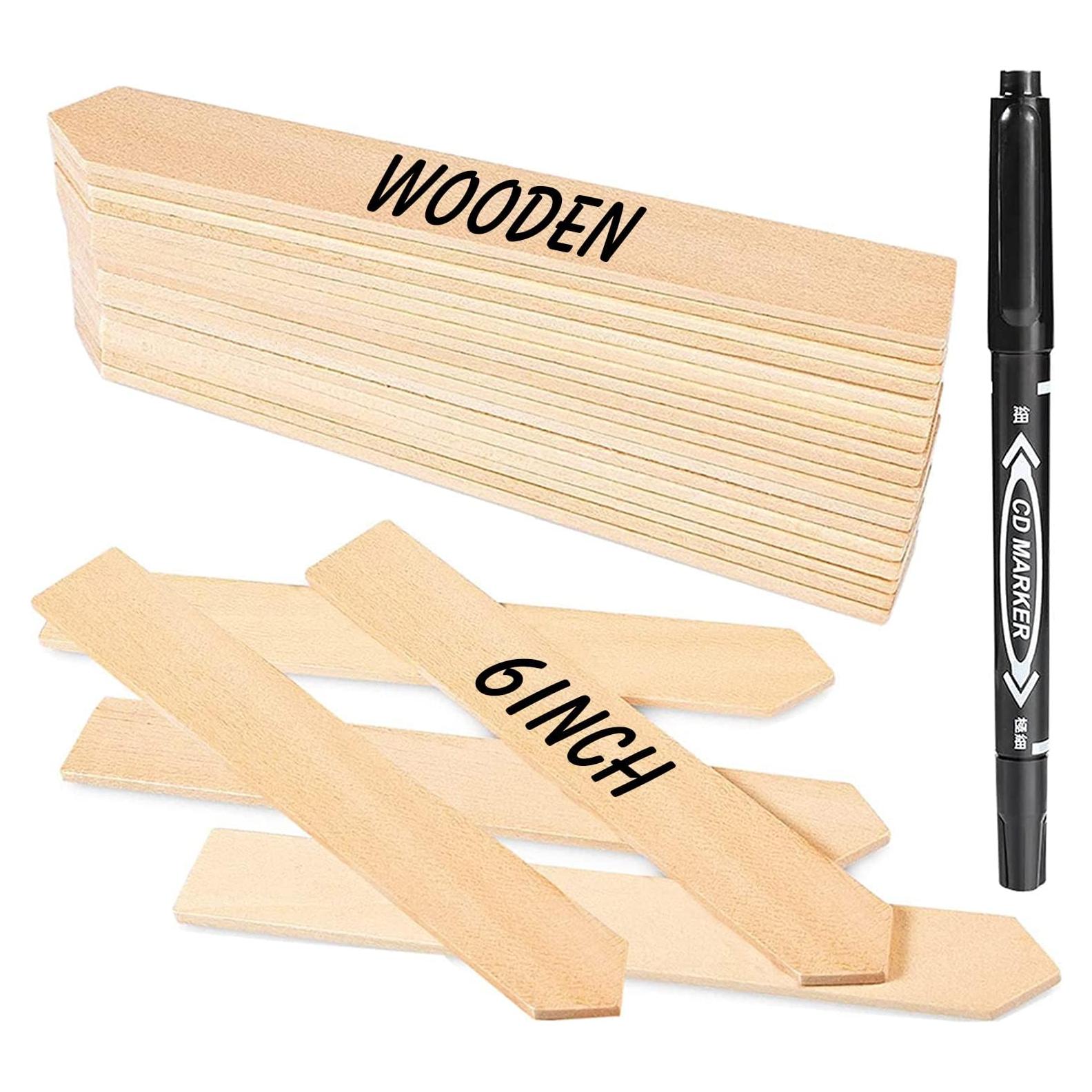 Etiquetas de Madera para Plantas Zkptops 50 Pcs 15.24 cm