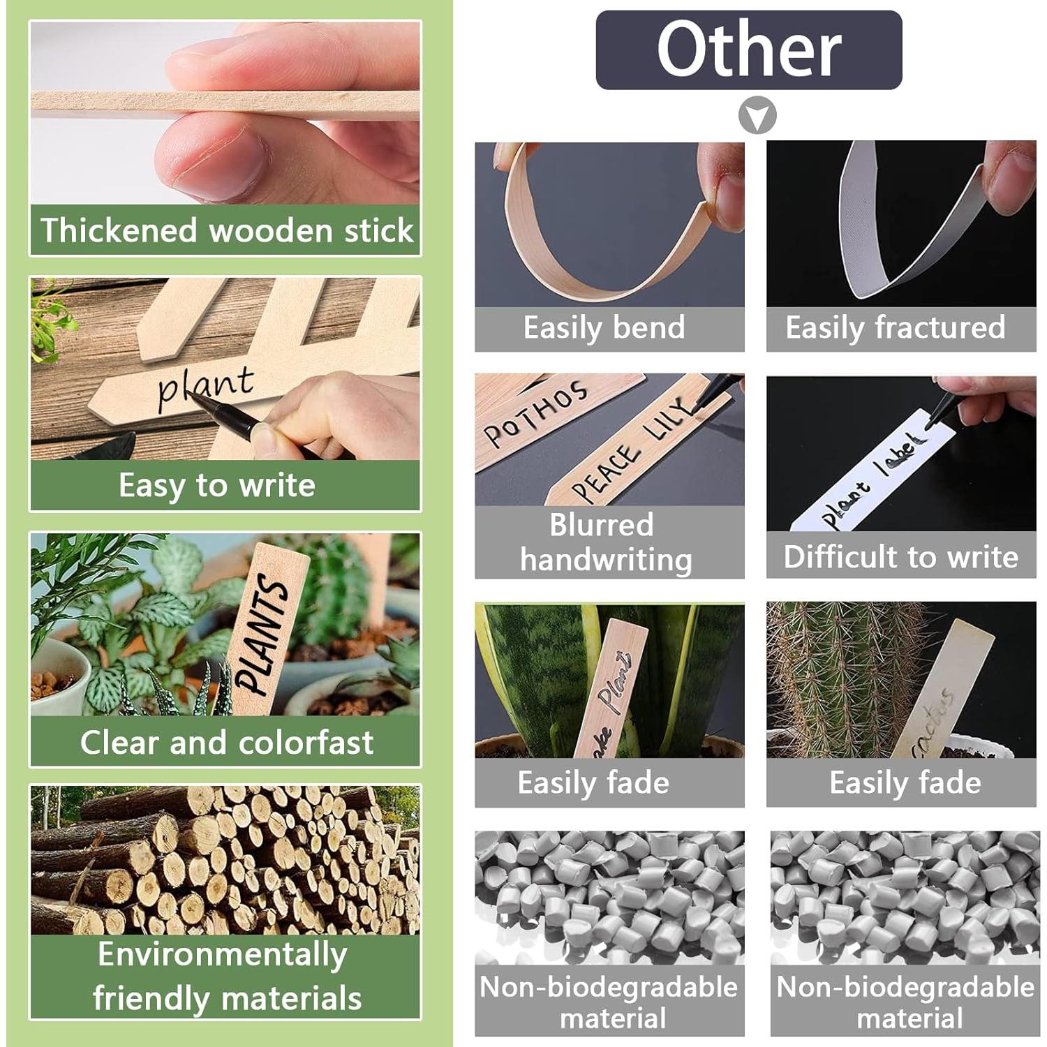 Etiquetas de Madera para Plantas Zkptops 50 Pcs 15.24 cm