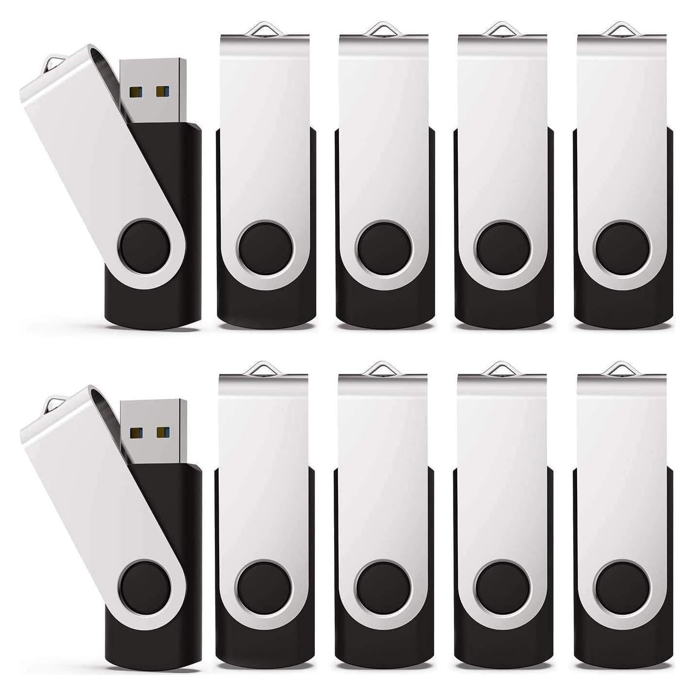 KEXIN Pendrive USB 4GB Paquete de 10 con LED Negro