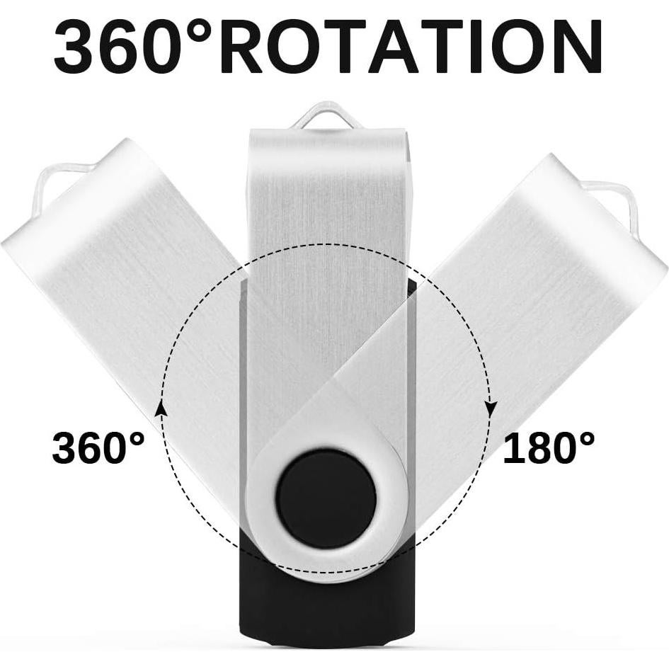 KEXIN Pendrive USB 4GB Paquete de 10 con LED Negro