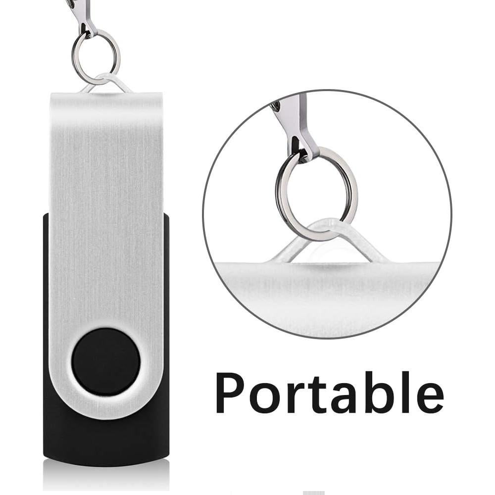 KEXIN Pendrive USB 4GB Paquete de 10 con LED Negro