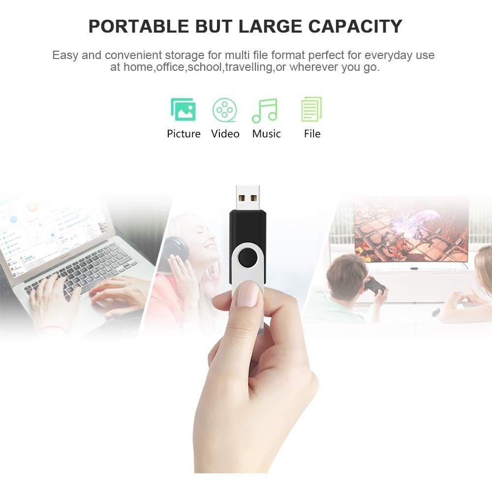 KEXIN Pendrive USB 4GB Paquete de 10 con LED Negro