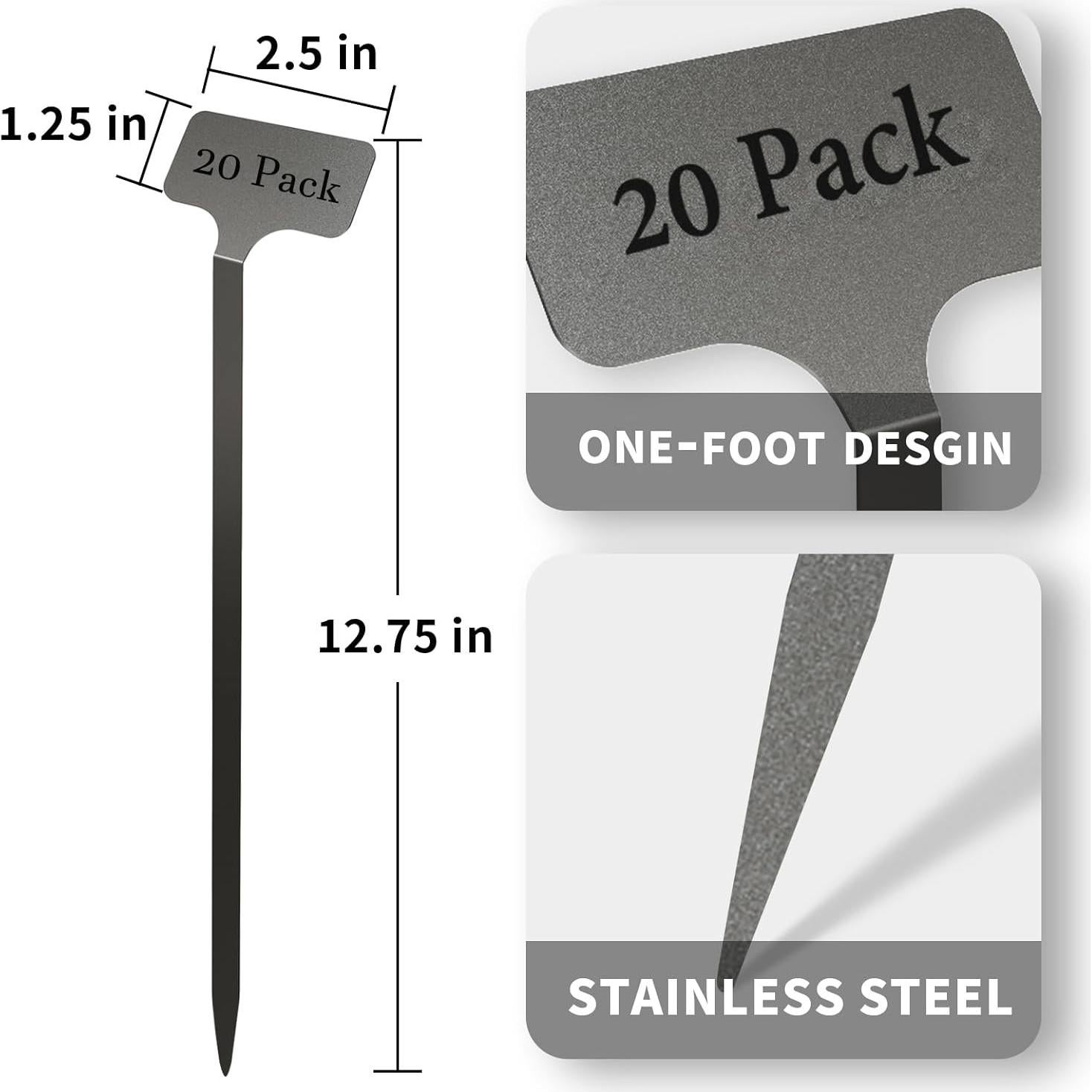 Etiquetas de Planta de Acero Inoxidable KNLLFolan - 20 Unidades