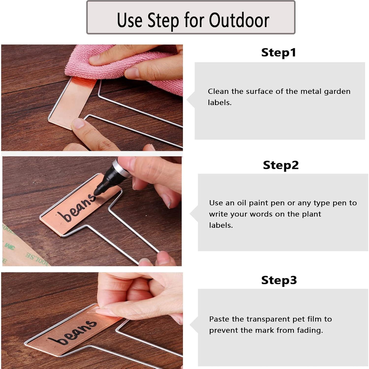 25 Etiquetas de Cobre para Plantas Wanapure 10" Resistentes